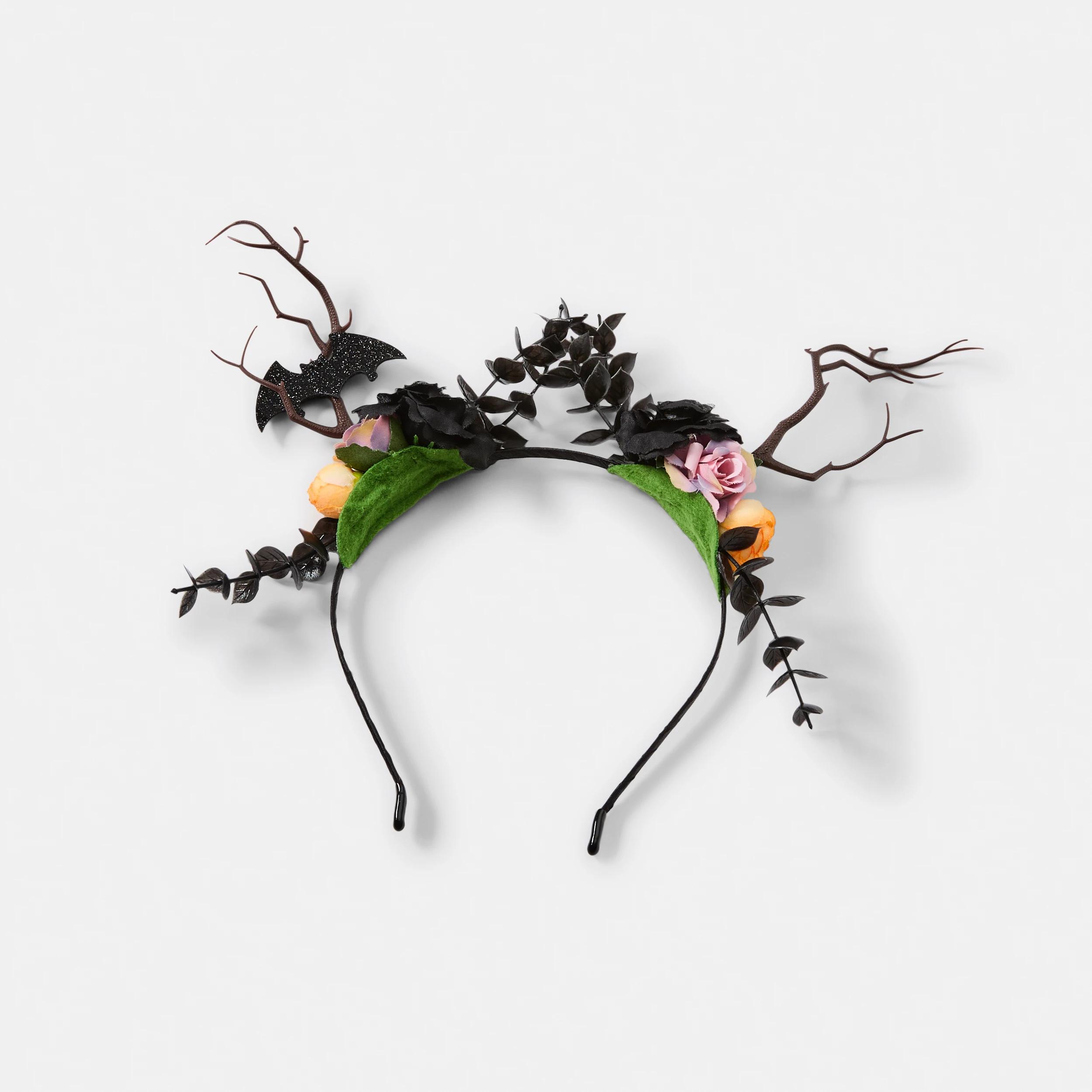 2 Halloween Floral Forest Headband - Black, Yellow, Green and Pink Black, 2 of 4
