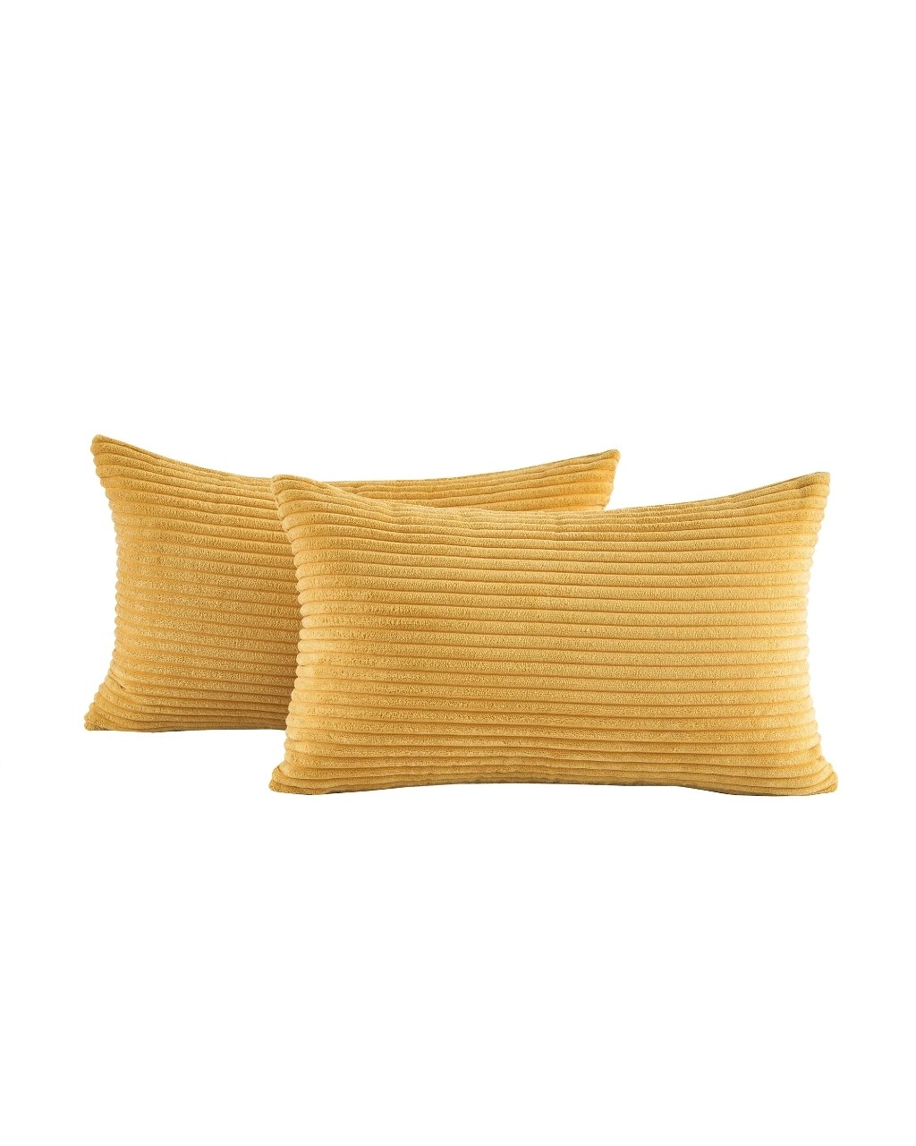 2 Gioia Casa 2-Pack Corduroy Velvet Cushion Covers 30x50cm - Mustard, 2 of 2