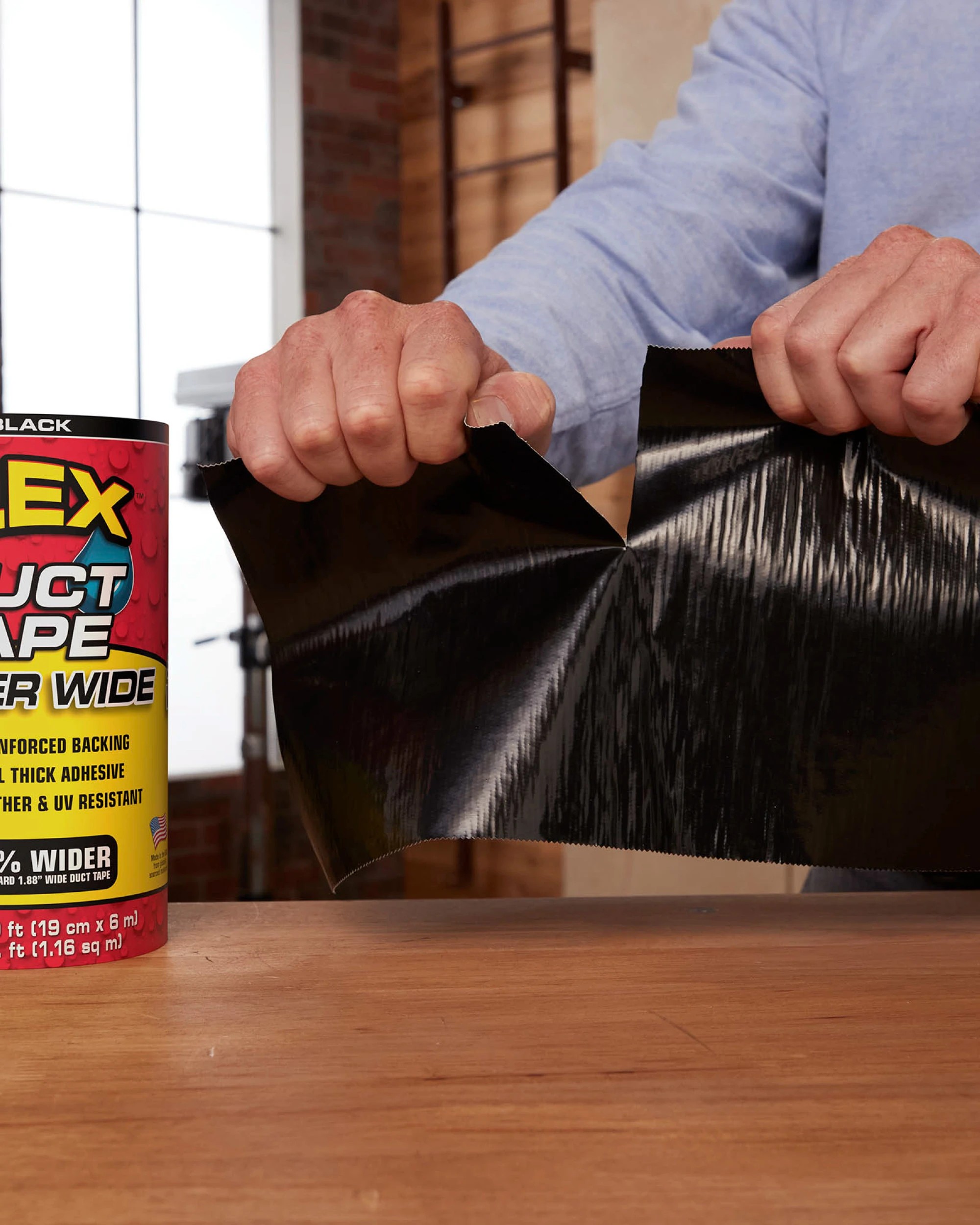6 Flex Tape Super Wide Duct Tape, 19cm x 6m Black, Strong Heavy Duty Adhesive - Black, 6 of 7