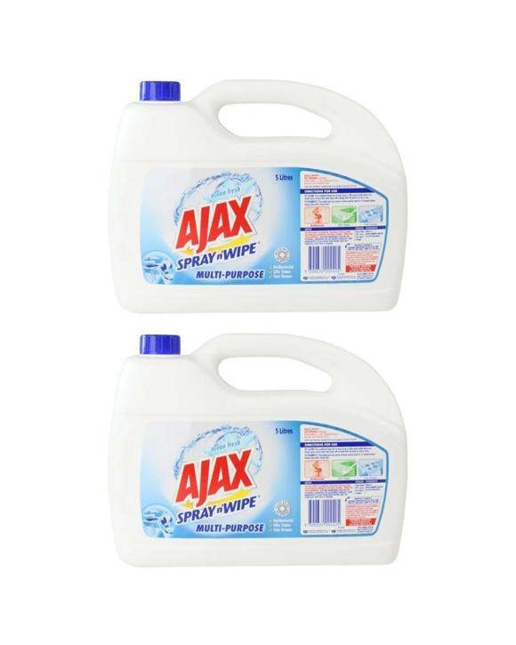 Ajax 2PK Spray Wipe Multi-Purpose Cleaner 5L Ocean Fresh Refill Pack Australia Made - White