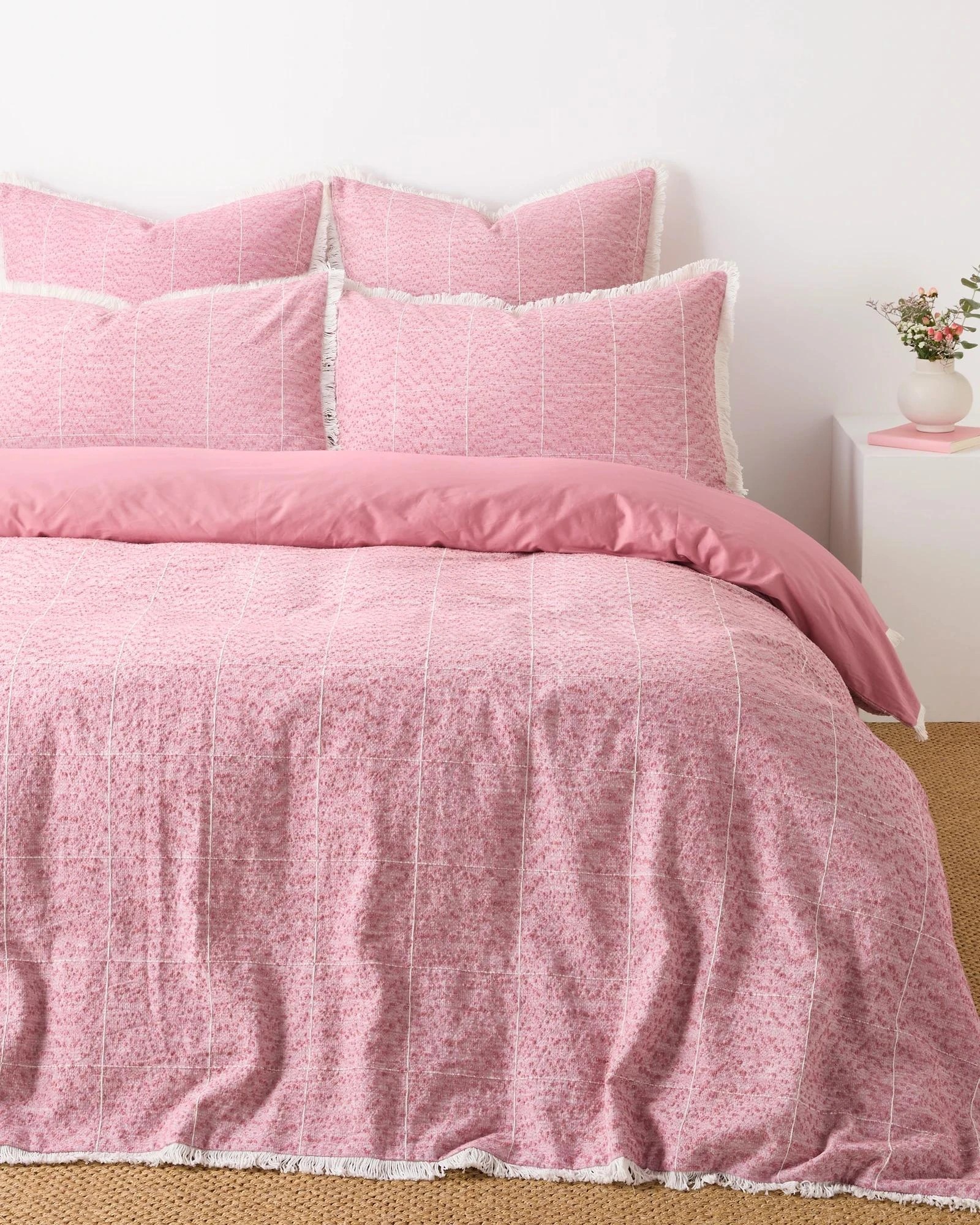 1 Target Alexis Boucle with Fringe Quilt Cover Set - King Bed - Pink, 1 of 3