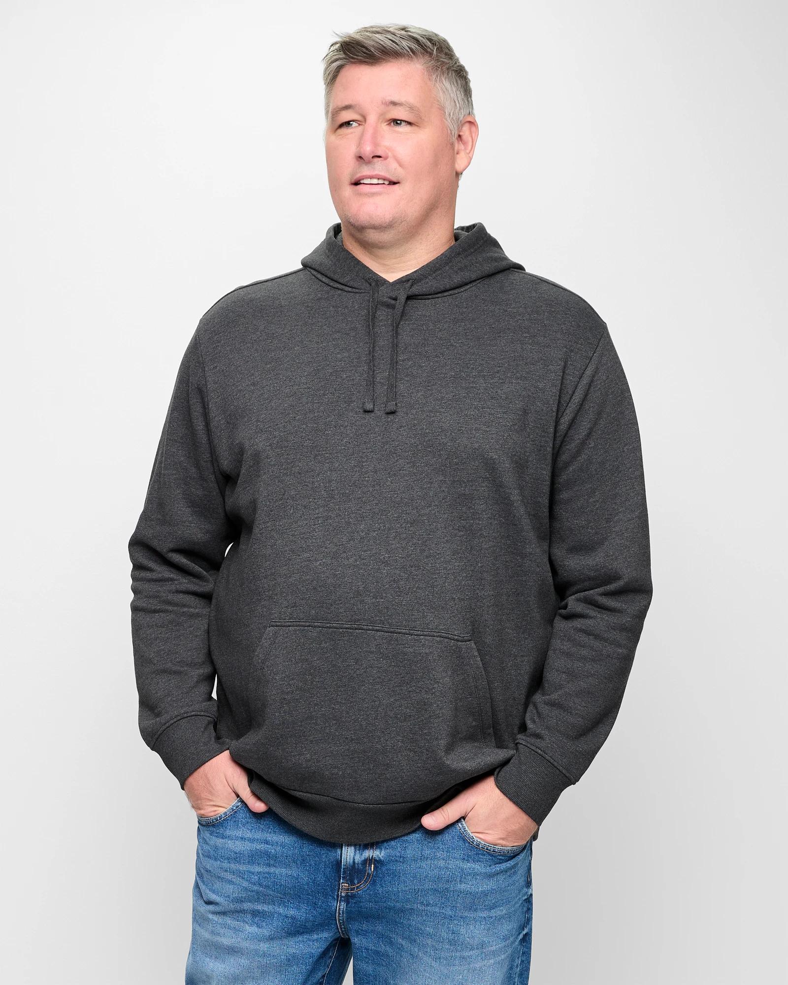 1 Target Plus Size Fleece Popover Hoodie CHARCOAL, 1 of 5