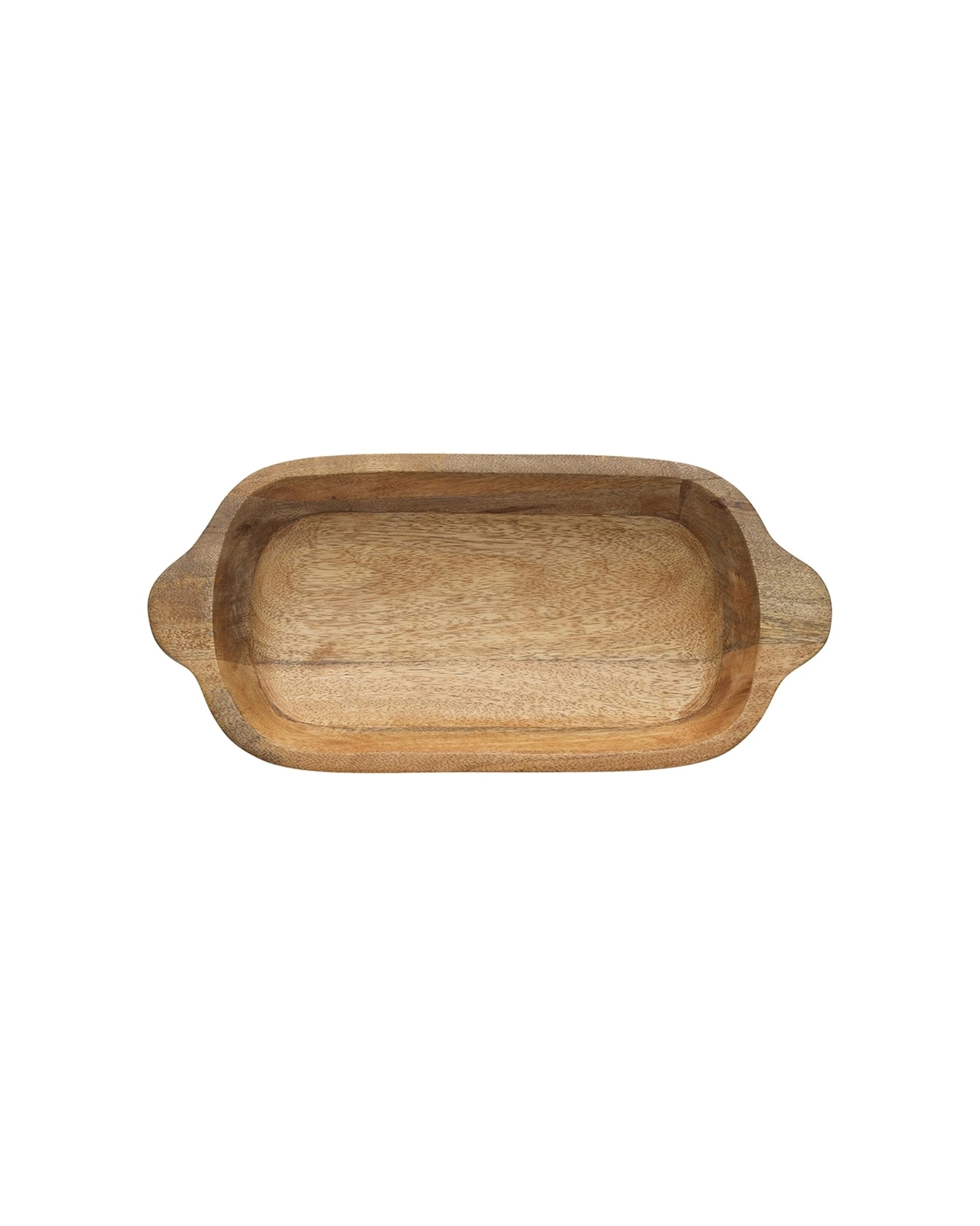 3 Ecology Mango Wood Kitchenware Drift Oval Shallow Bowl With Handle 37cm - Natural, 3 of 4