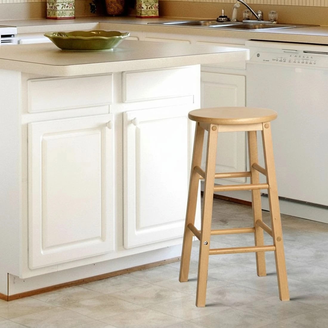 10 Artiss 2x Bar Stools Round Chairs en Nature - Natural, 10 of 10