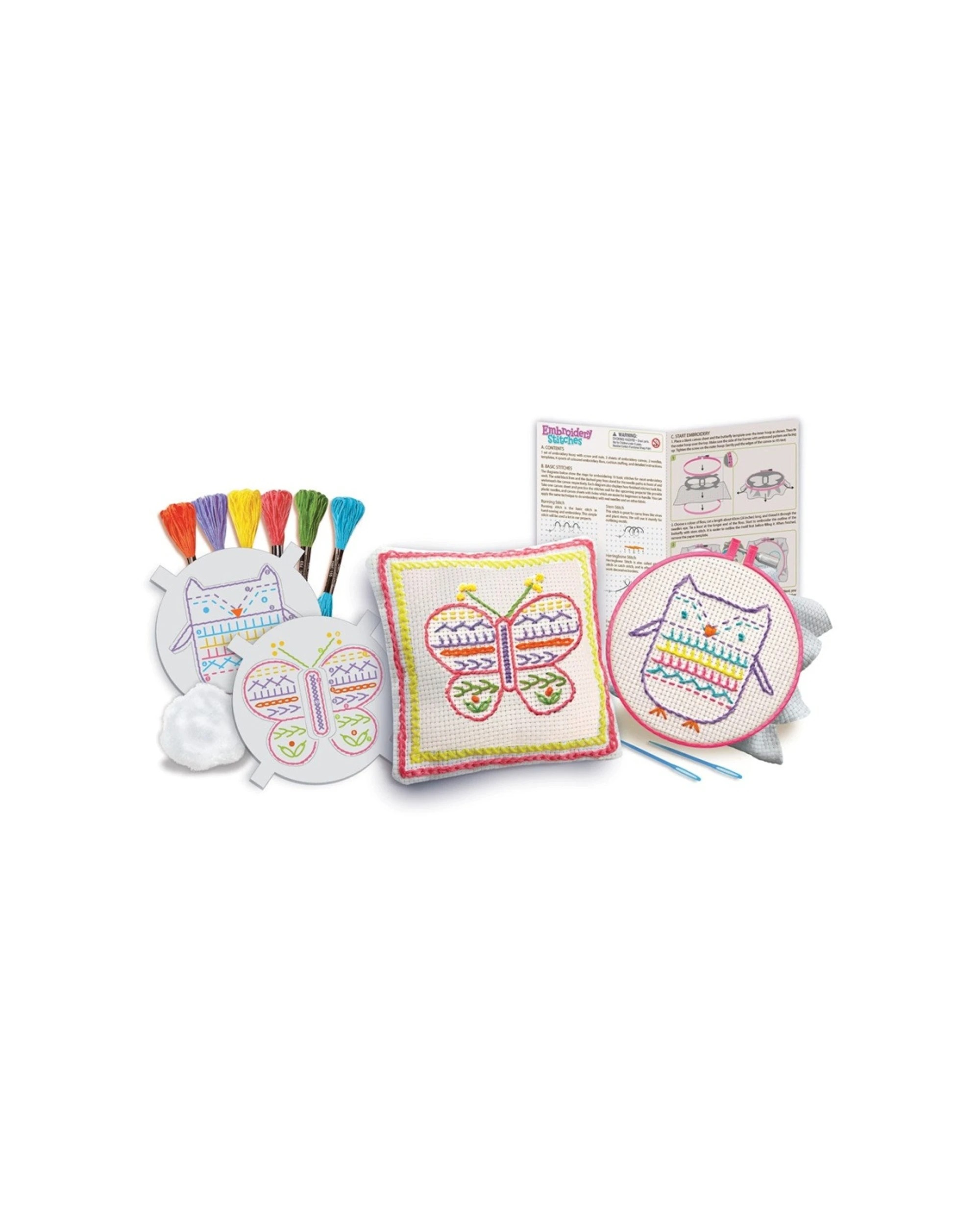 2 4M Embroidery Stitches Kids Children Fun Knit Activity Art Craft With Outline, 2 of 3