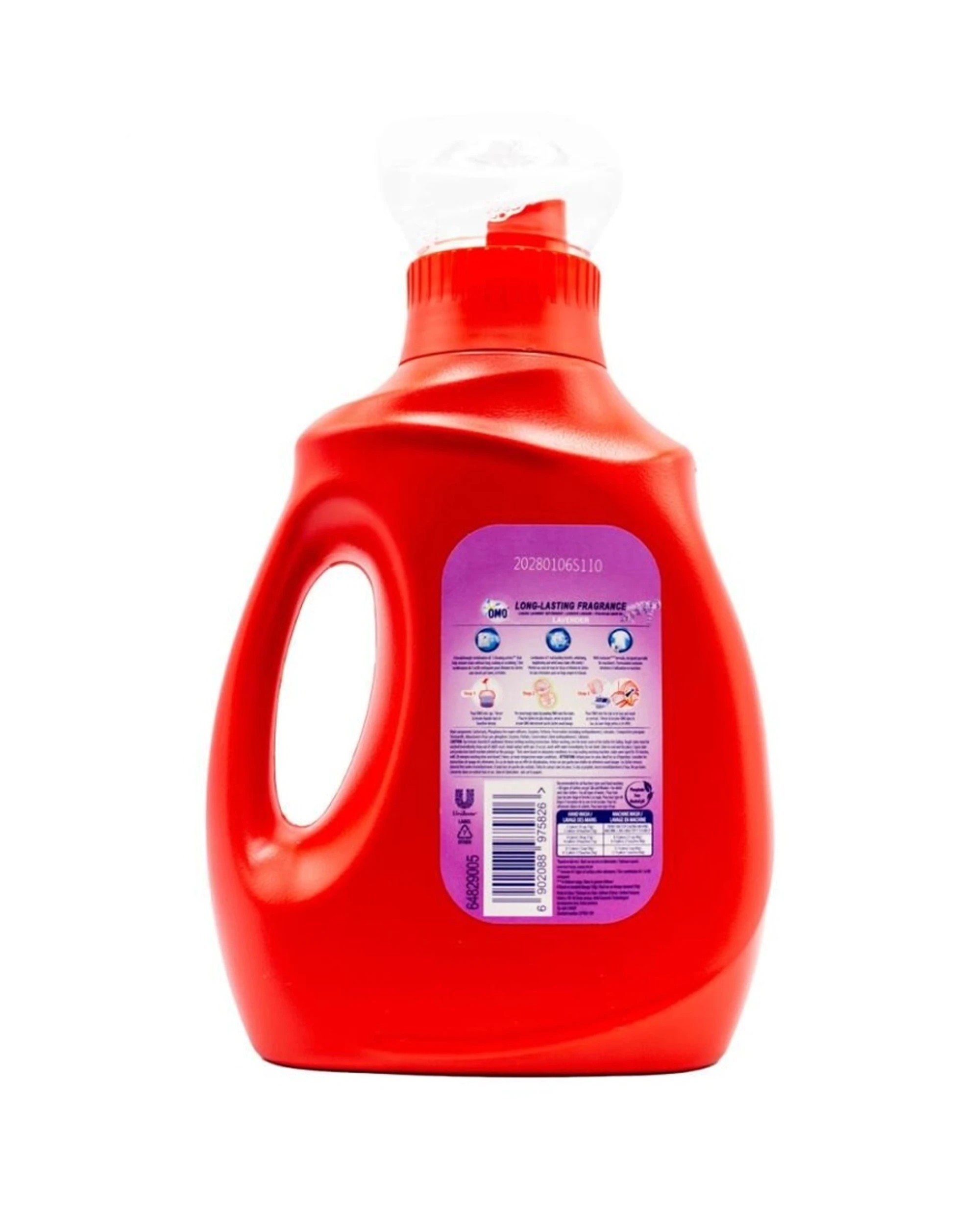 2 Omo 968ml Liquid Laundry Detergent Long Lasting Fragrance Lavender With Spout, 2 of 3