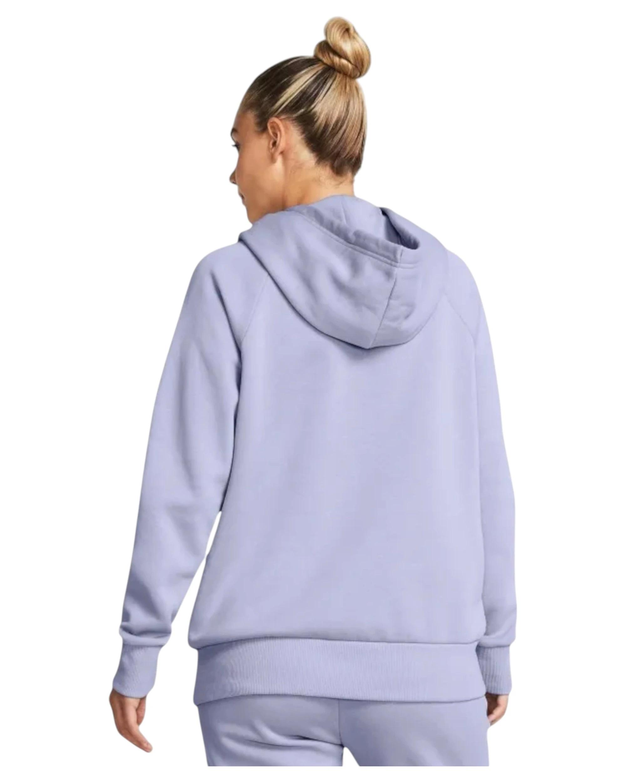 4 Under Armour Womens Rival Fleece Celeste/ White Hoodie CELESTE, 4 of 4