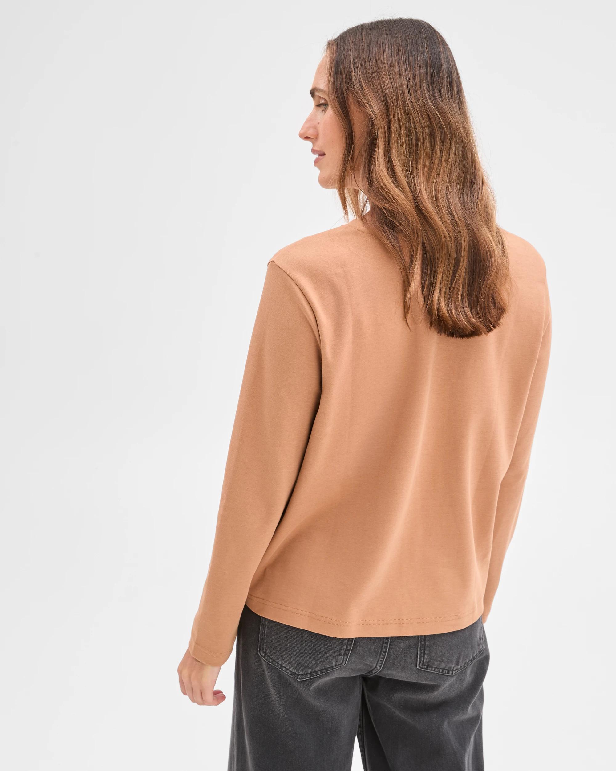 5 Target Woman Australian Cotton Classic Long Sleeve Crew Neck T-Shirt BROWN SUGAR, 5 of 7