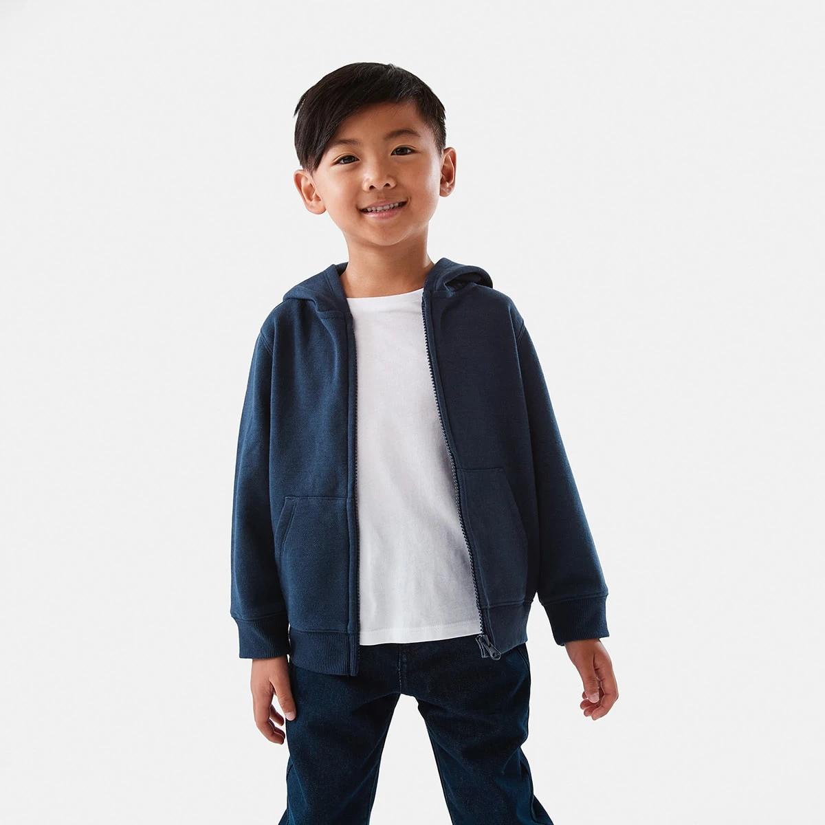 1 Plain Zip Through Hoodie Harb Navy, 1 of 9