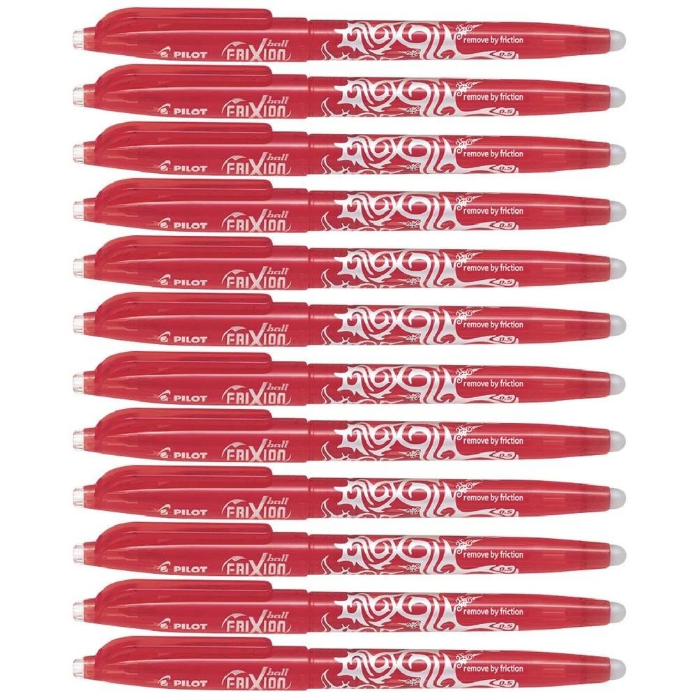 1 PILOT Frixion Ball Erasable Gel Pen 0.5mm Red 12 Pack, 1 of 4