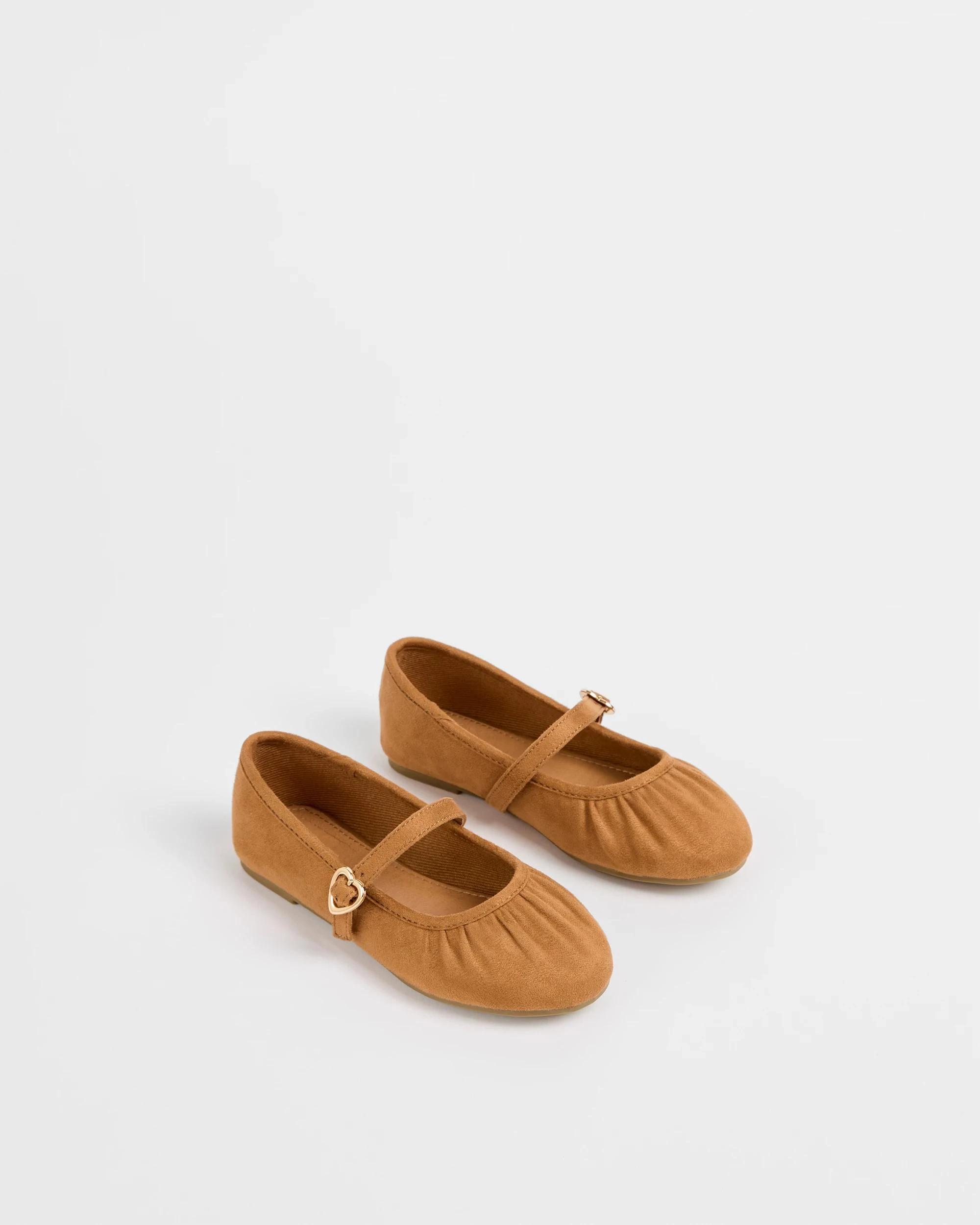 2 Target Kids Rouged Double Strap Ballet Flat TAN, 2 of 3
