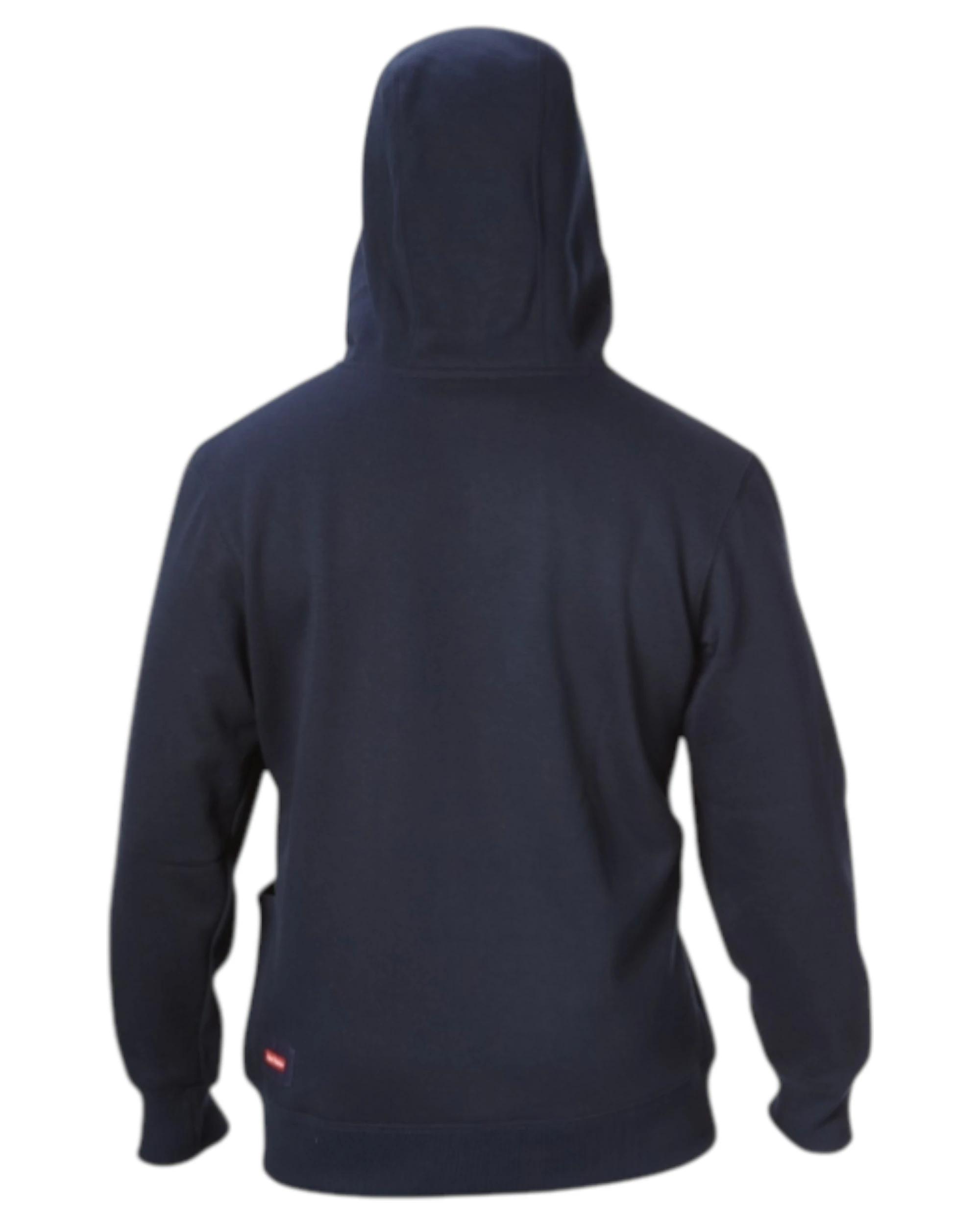 3 Hard Yakka Mens Brushed Fleece Hoodie Jumper Navy NAVY, 3 of 10