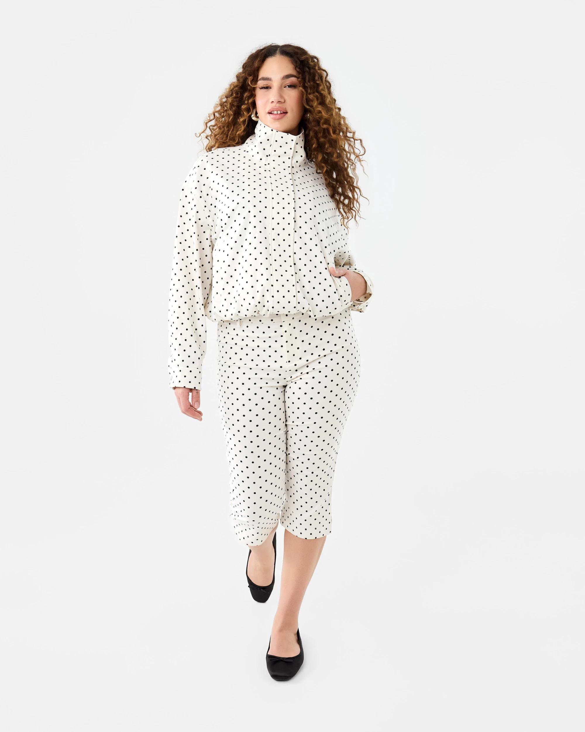 2 Spot Funnel Neck Jacket White Dot, 2 of 10