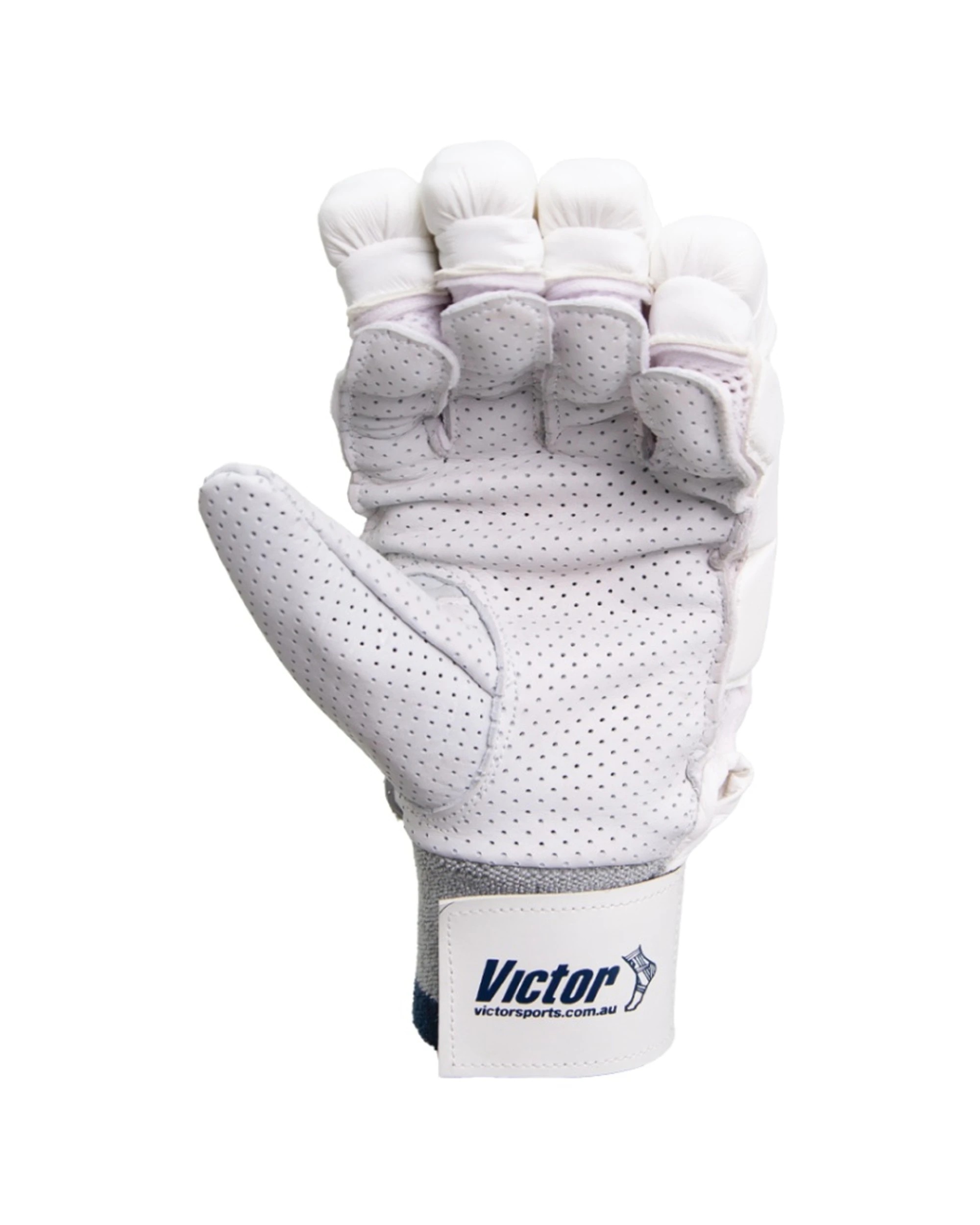 4 Victor Sports Prime Cricket Batting Gloves Calf Leather Adult Right Hand - White, 4 of 7