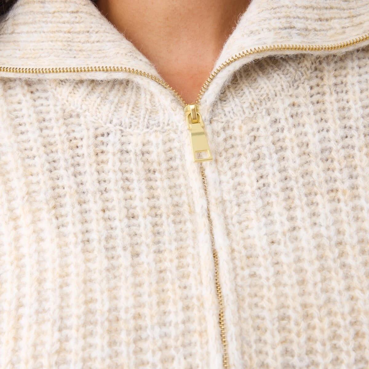 8 Fisherman Rib Knit Bomber Bge Otml, 8 of 9