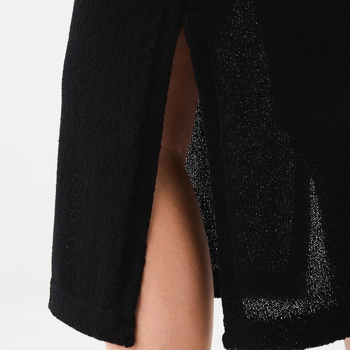 5 Sleeveless Crew Knit Midi Dress Black, 5 of 6