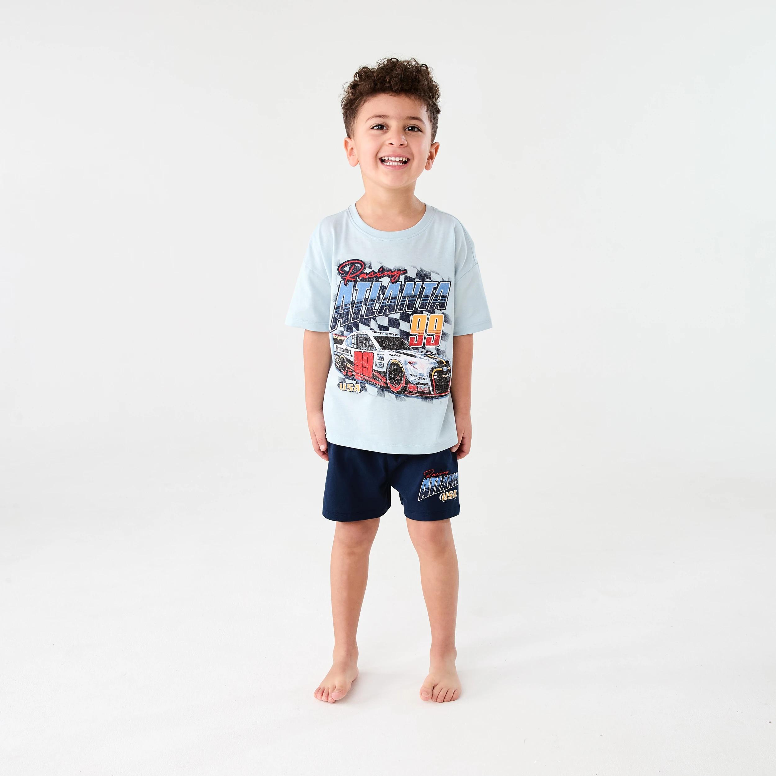 1 Short Sleeve Jersey Pyjama Set BLUE ATLANTA USA, 1 of 7