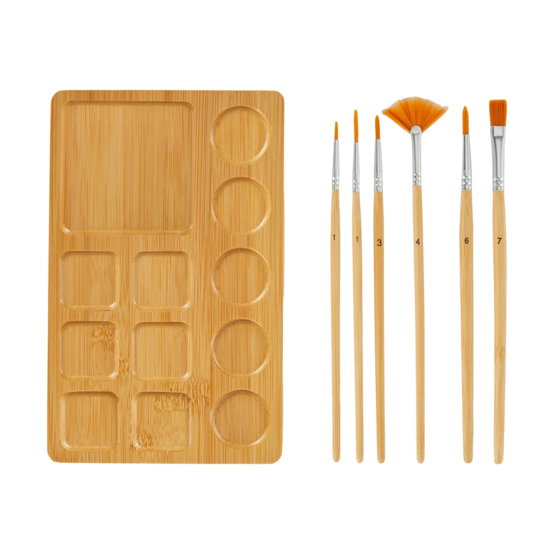 2 7 Piece Bamboo Palette with Brush Set, 2 of 3