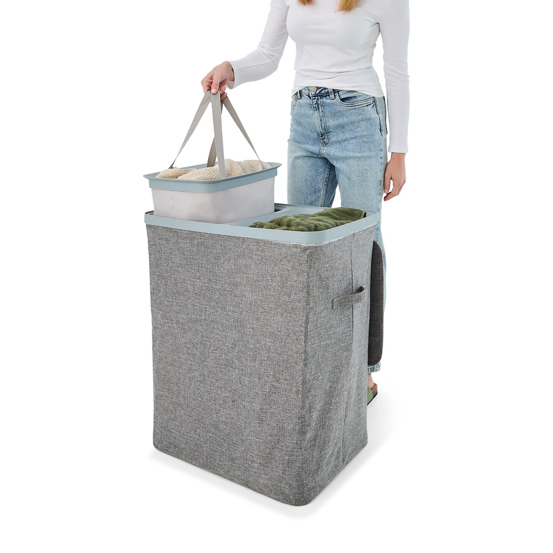 4 Dual Section Laundry Hamper, 4 of 10