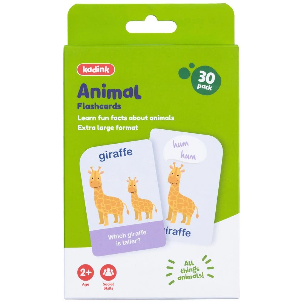 1 Kadink Large Flashcards 30 Pack Animals, 1 of 4
