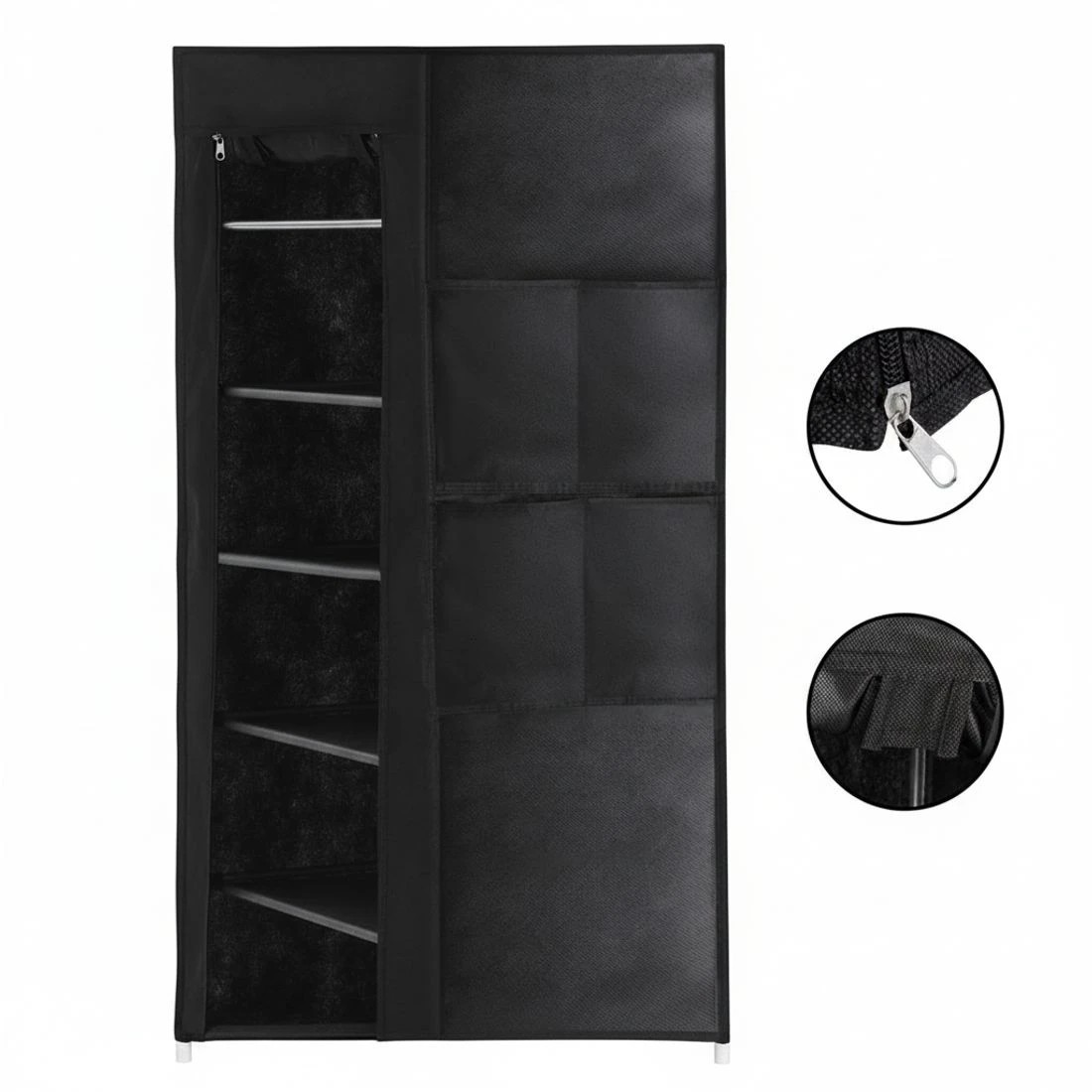 8 Artiss Shoe Rack Cabinet 10-Tier Removable Cover Dustproof Entryway Organizer Space Saving Easy Assembly - Black, 8 of 8