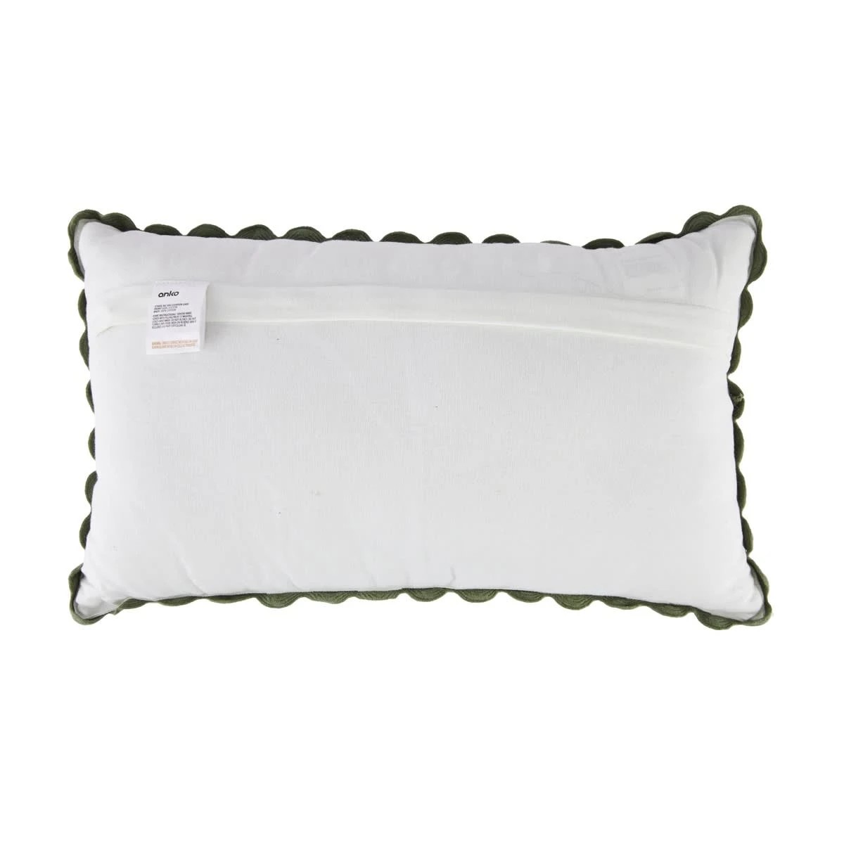 3 Stripe Ric Rac Cushion - Sage, 3 of 4