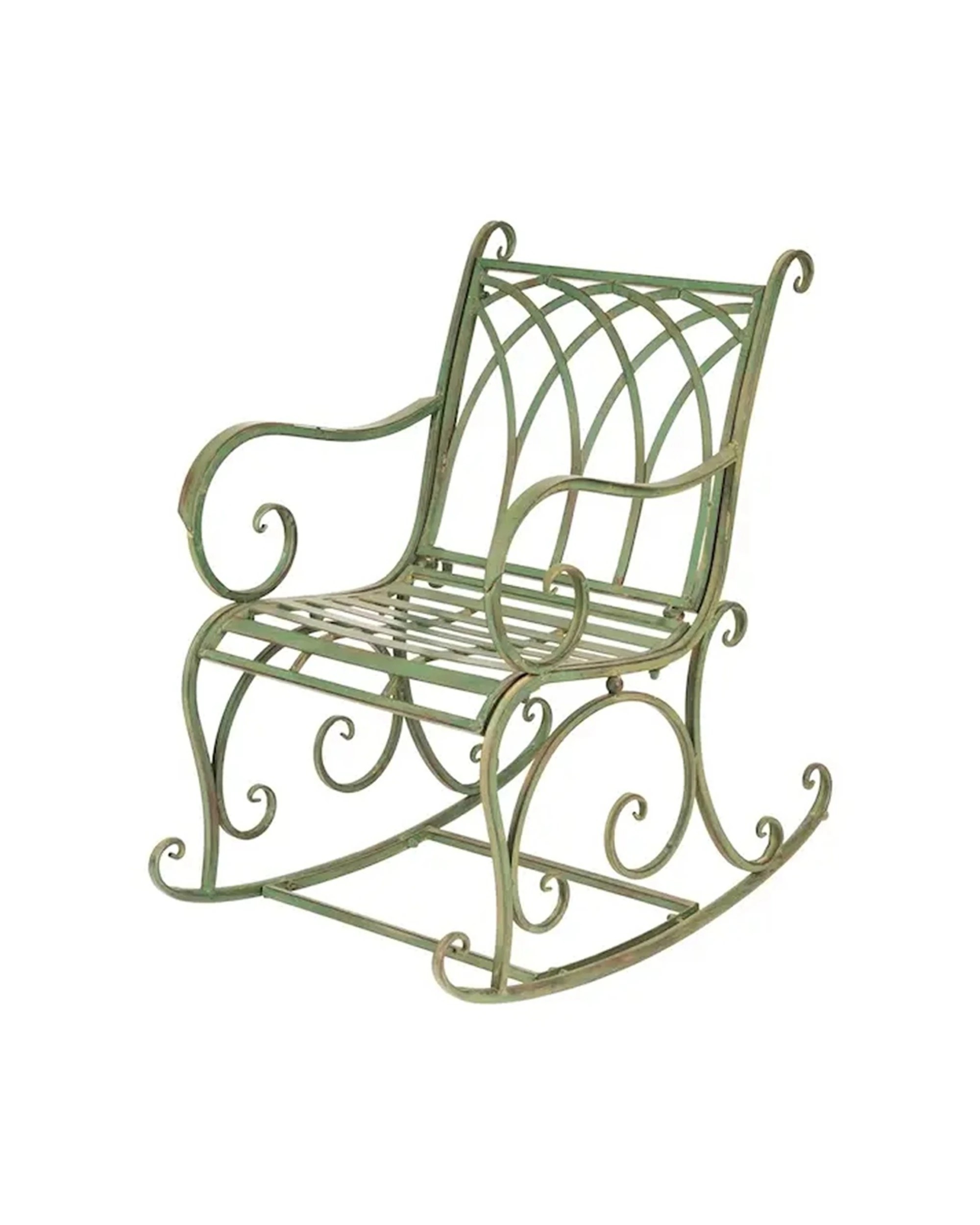 1 Alfresco Metal Rocking Chair Vintage Garden Patio Outdoor Seating - Green, 1 of 1