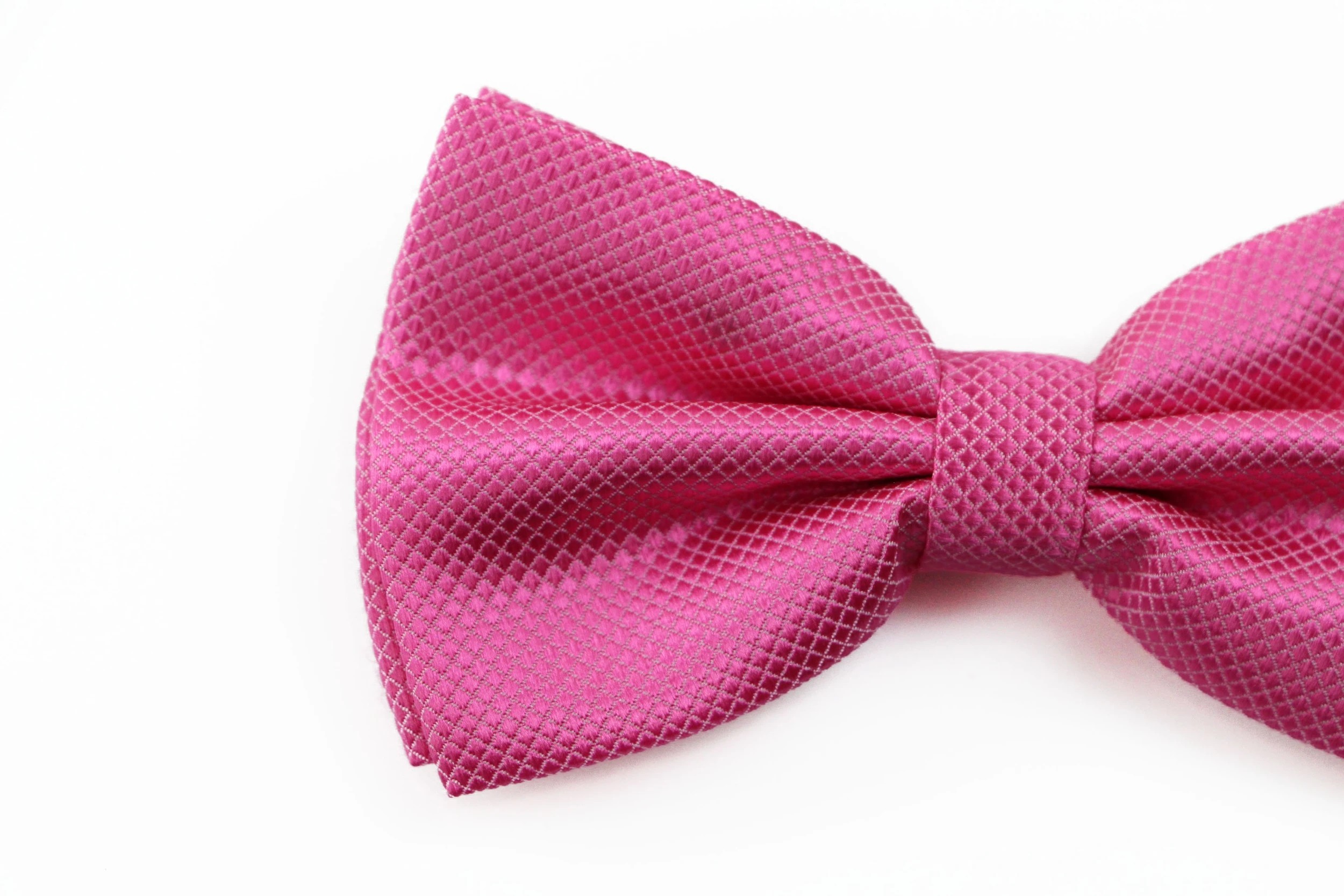 2 Zasel Mens Pink Plain Coloured Checkered Bow Tie, 2 of 2
