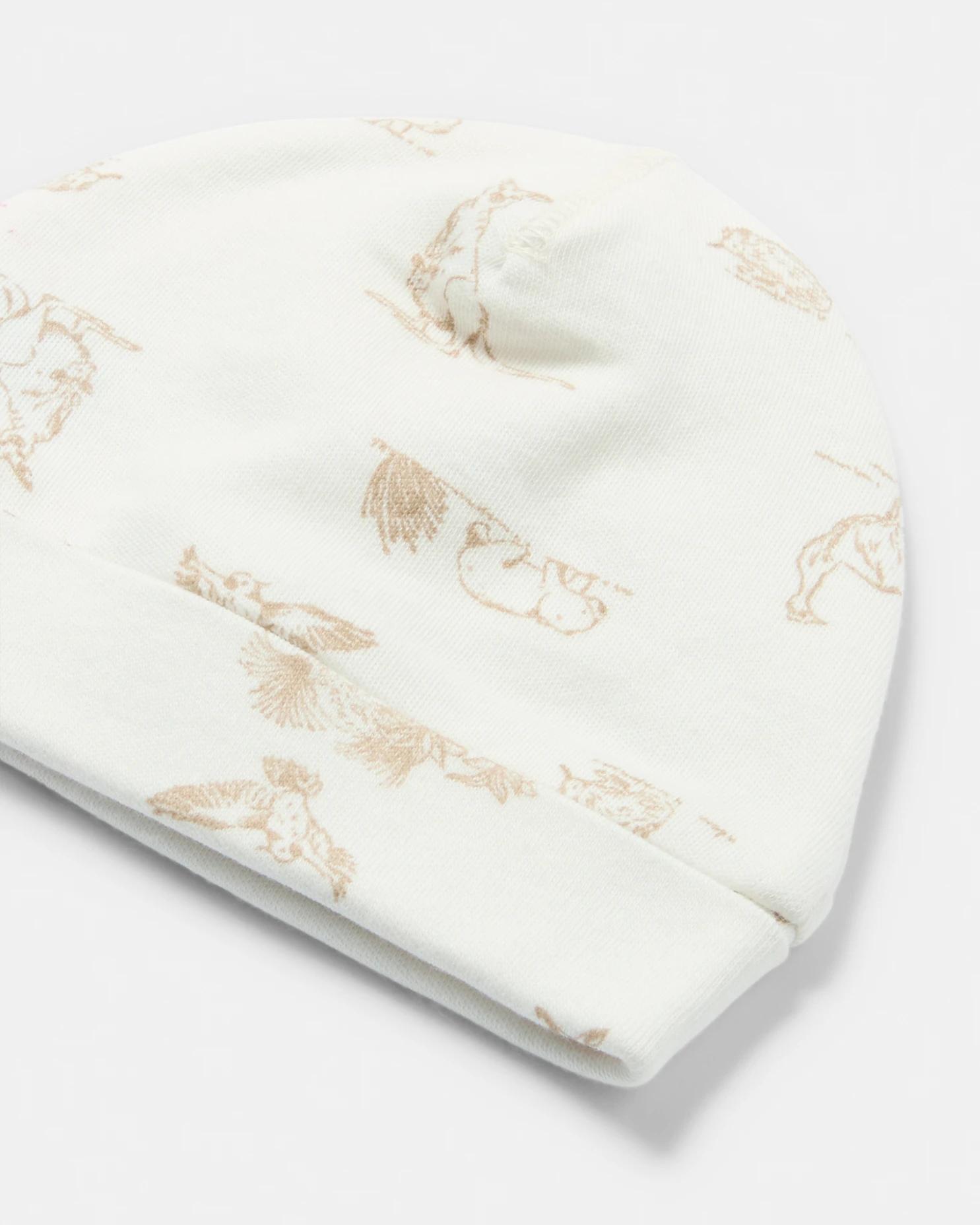 4 Newborn Hat and Mittens Set Brwn Aus, 4 of 8