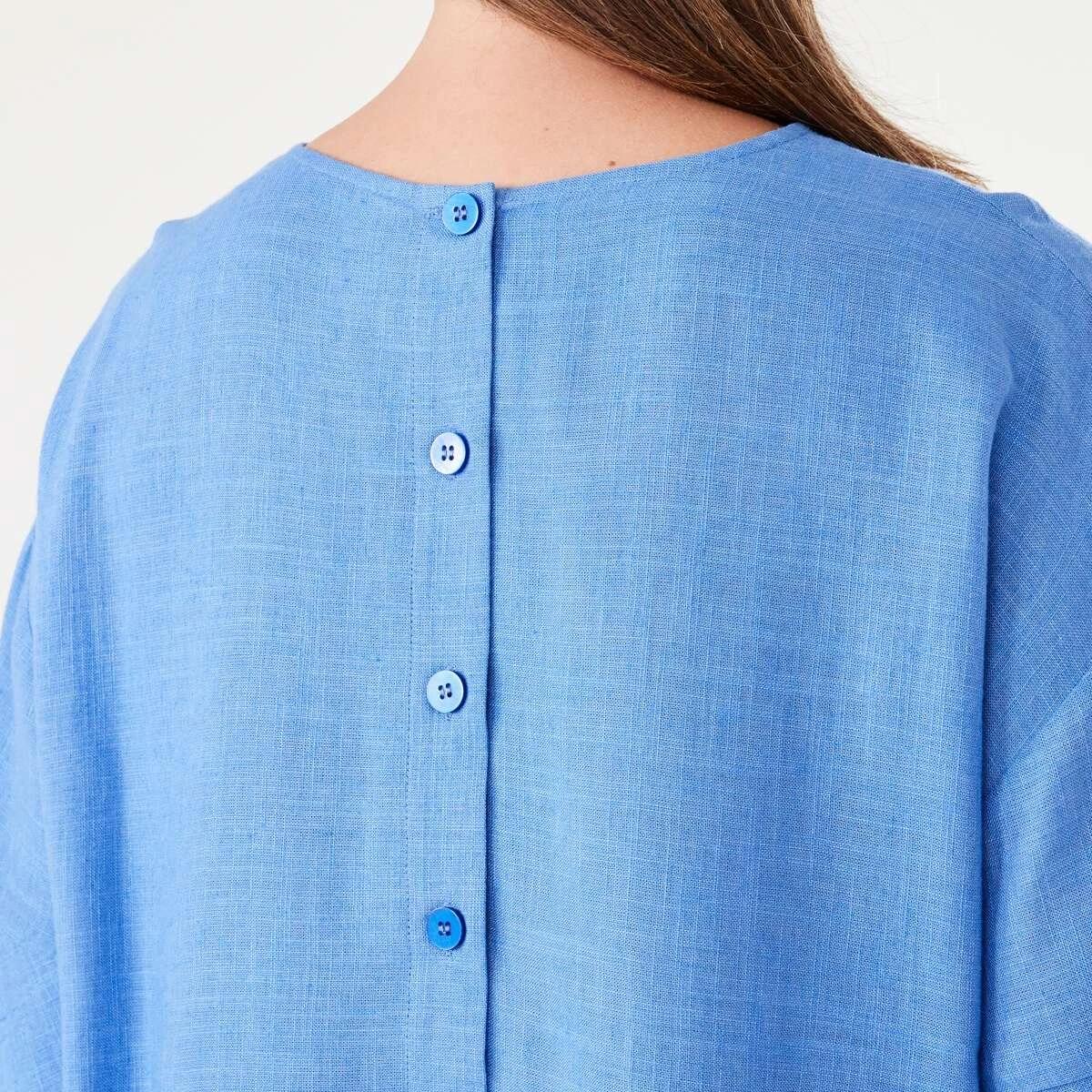 7 Short Sleeve Button Back Relaxed T-shirt BLUE MARINE, 7 of 7