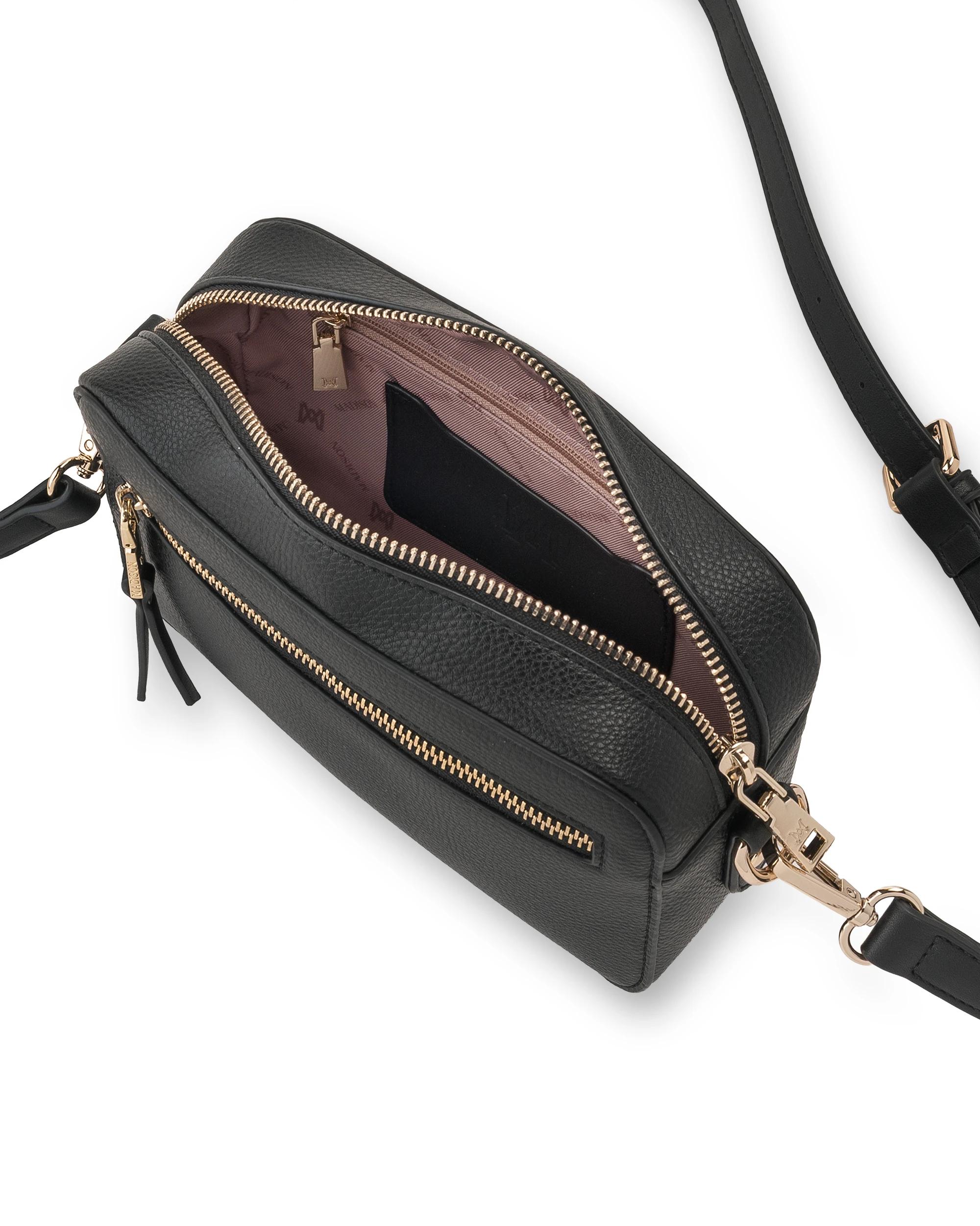 4 Madison Accessories Nina Zip Front Camera Crossbody Bag BLACK, 4 of 6