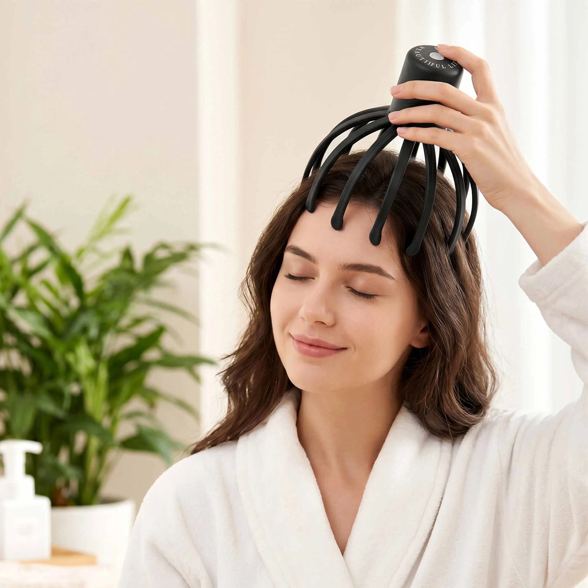 5 Livemor Head Massager Scalp Electric with 3 Modes 360 Degree Head Massager Portable Head Scratcher - Black, 5 of 8