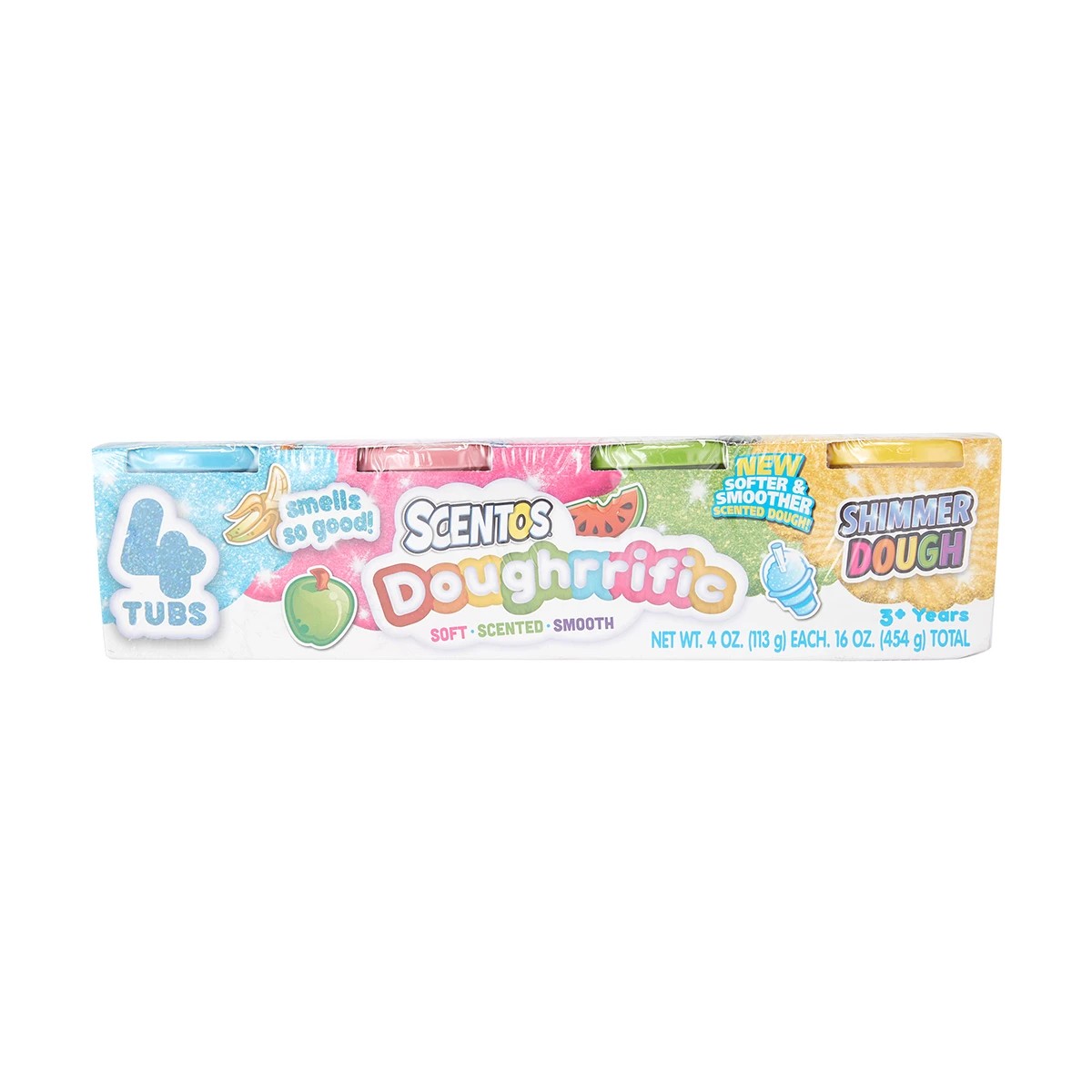 1 4 Pack Scentos Doughrrific Shimmer Dough Tubs, 1 of 5