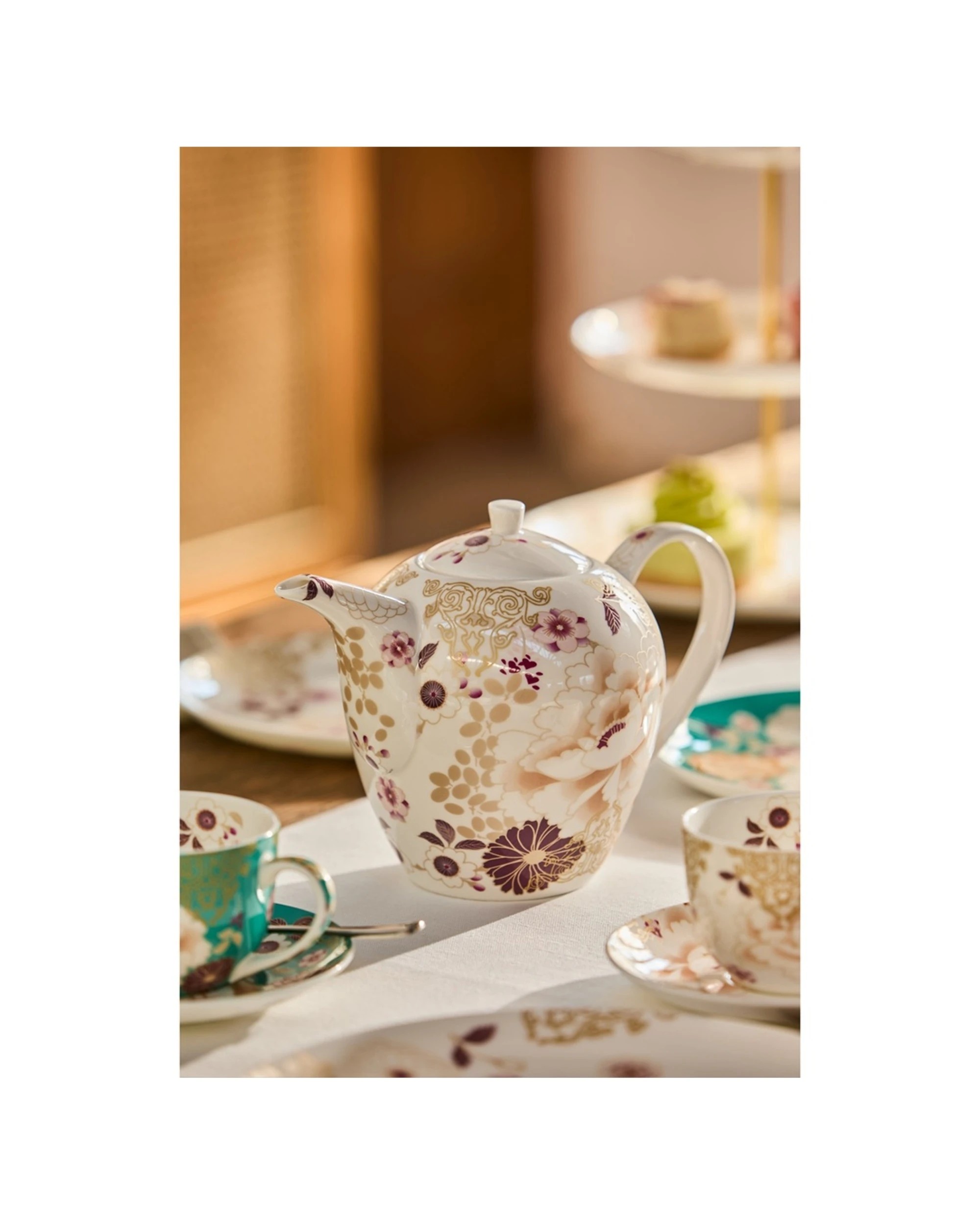 4 Maxwell And Williams Kimono Teapot Bone China 1.1L Gift Boxed Floral Pattern - Multi, 4 of 4