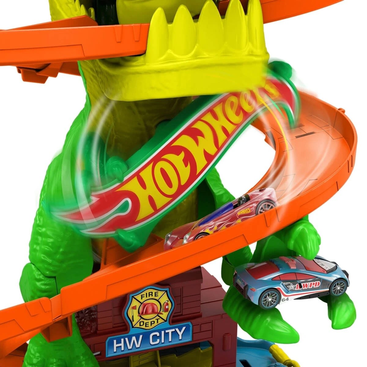 4 Hot Wheels City T-Rex Blaze Battle Playset, 4 of 5
