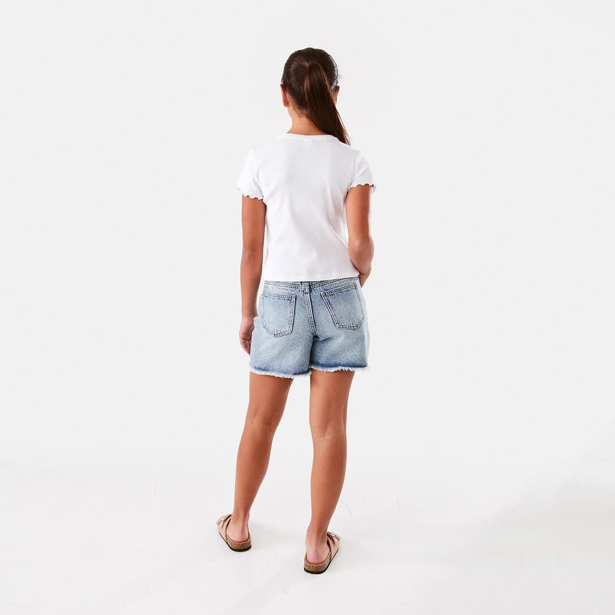 8 Short Sleeve Rib Top White, 8 of 10