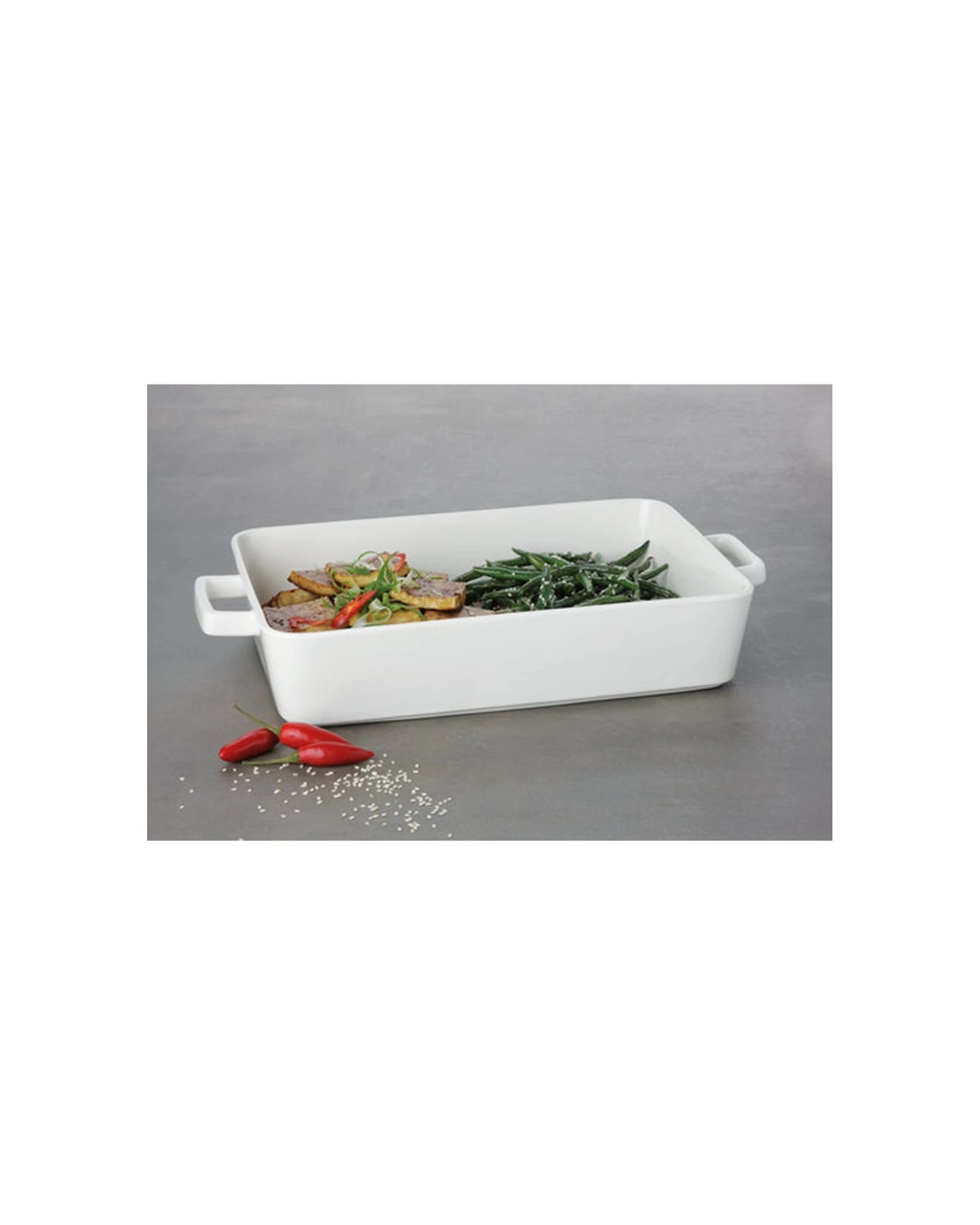 3 Maxwell & Williams Epicurious Rectangle Baker Porcelain 32x22.5cm Oven Safe
 - White, 3 of 3