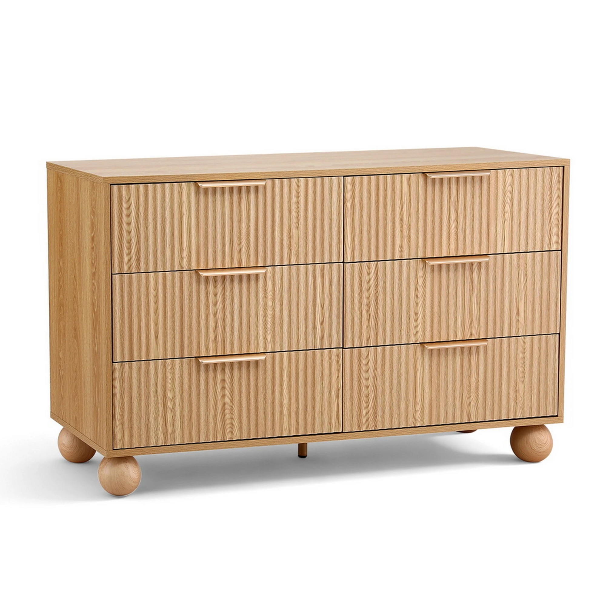 1 Artiss 6 Chest of Drawers Dresser Tallboy Pine - Natural, 1 of 4