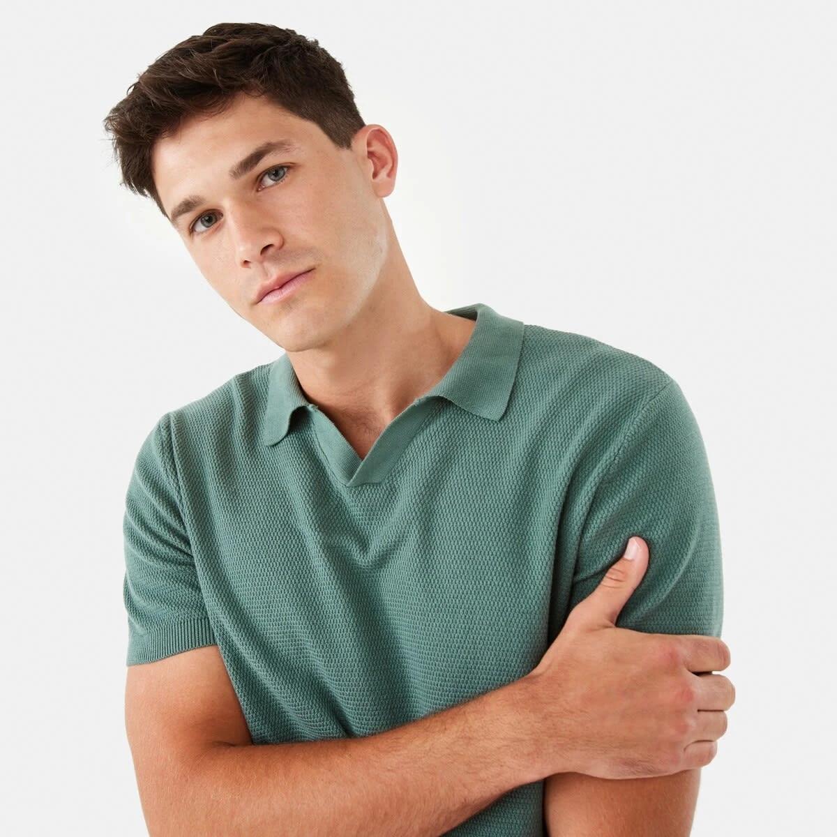 5 Knit Polo Shirt Grn Pines, 5 of 6