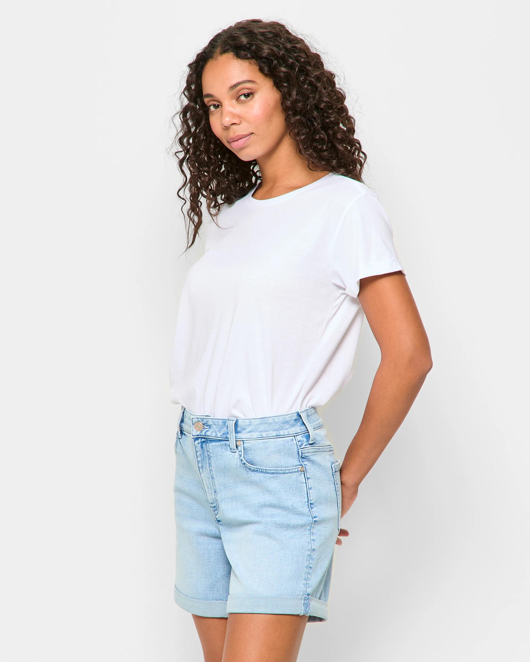 3 Target Classic Roll Cuff Denim Shorts HYPER BLEACH, 3 of 5