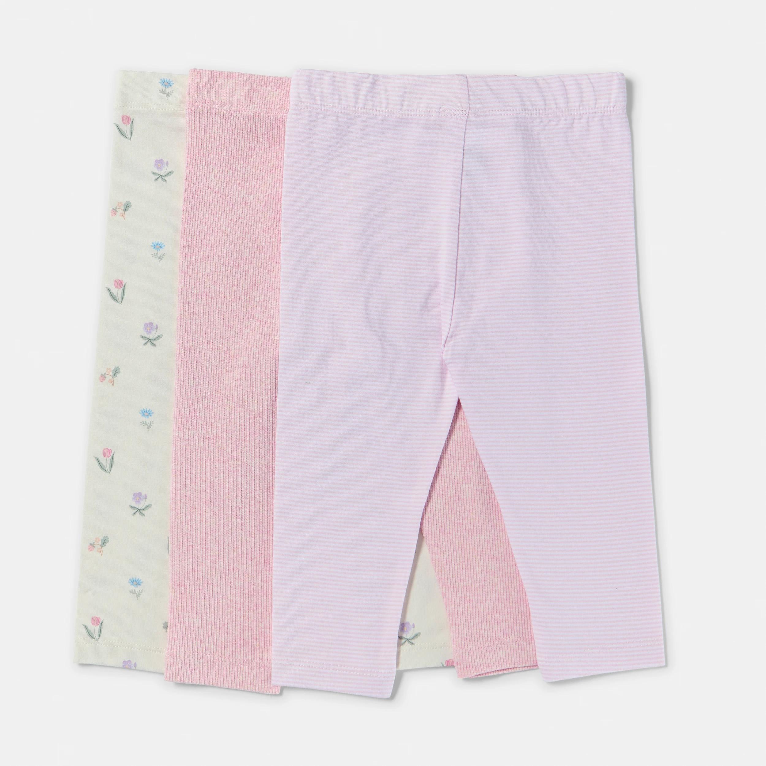 2 3 Pack Print Leggings PINK FLORALS, 2 of 8