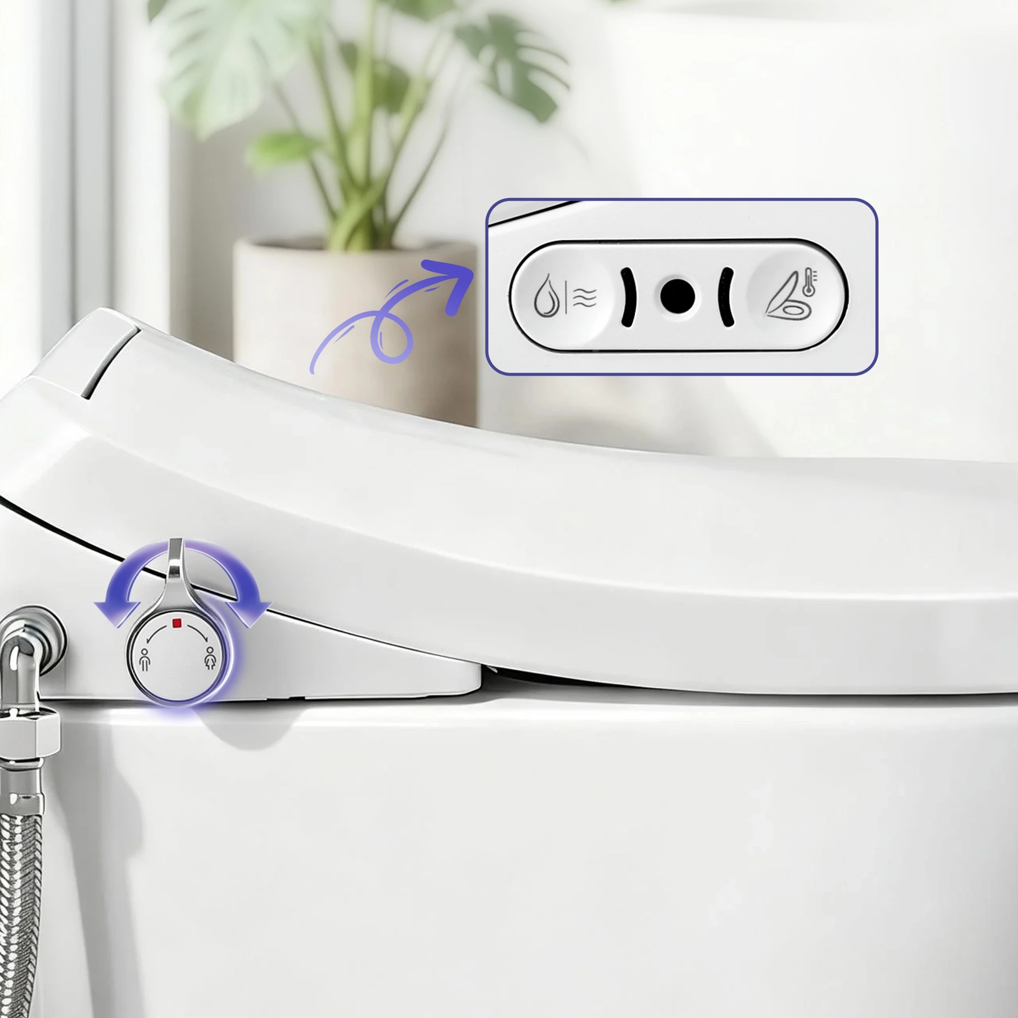 4 Cefito Electric Bidet Toilet Seat Washing Without Power - White, 4 of 9