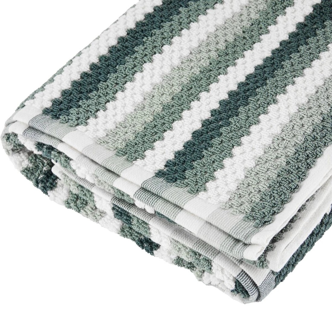 4 Multi Stripe Cotton Bath Towel - Teal, 4 of 6