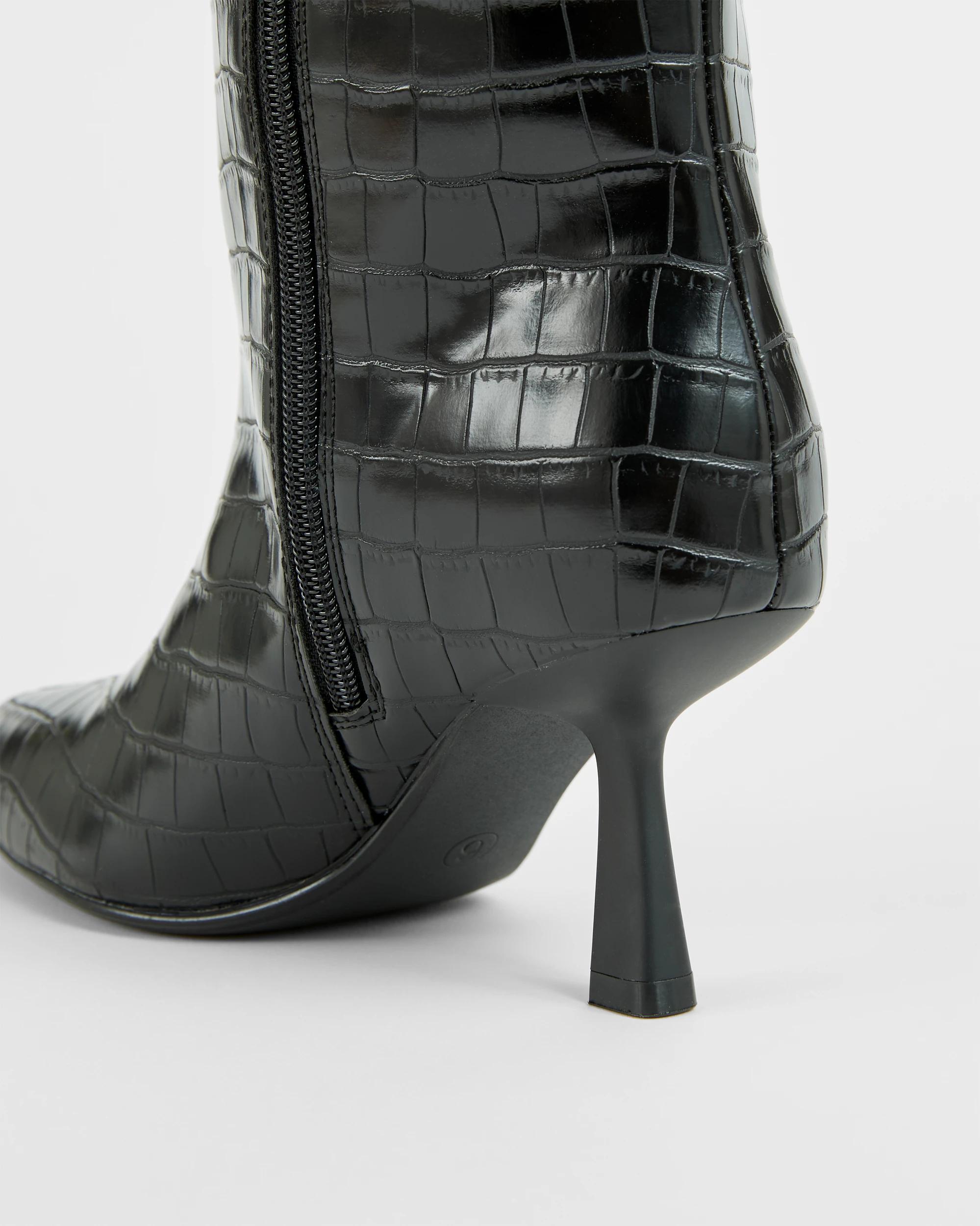 3 Target Woman High Heel Long Boots - Scarlet STRAIGHT BLACK CROC, 3 of 3