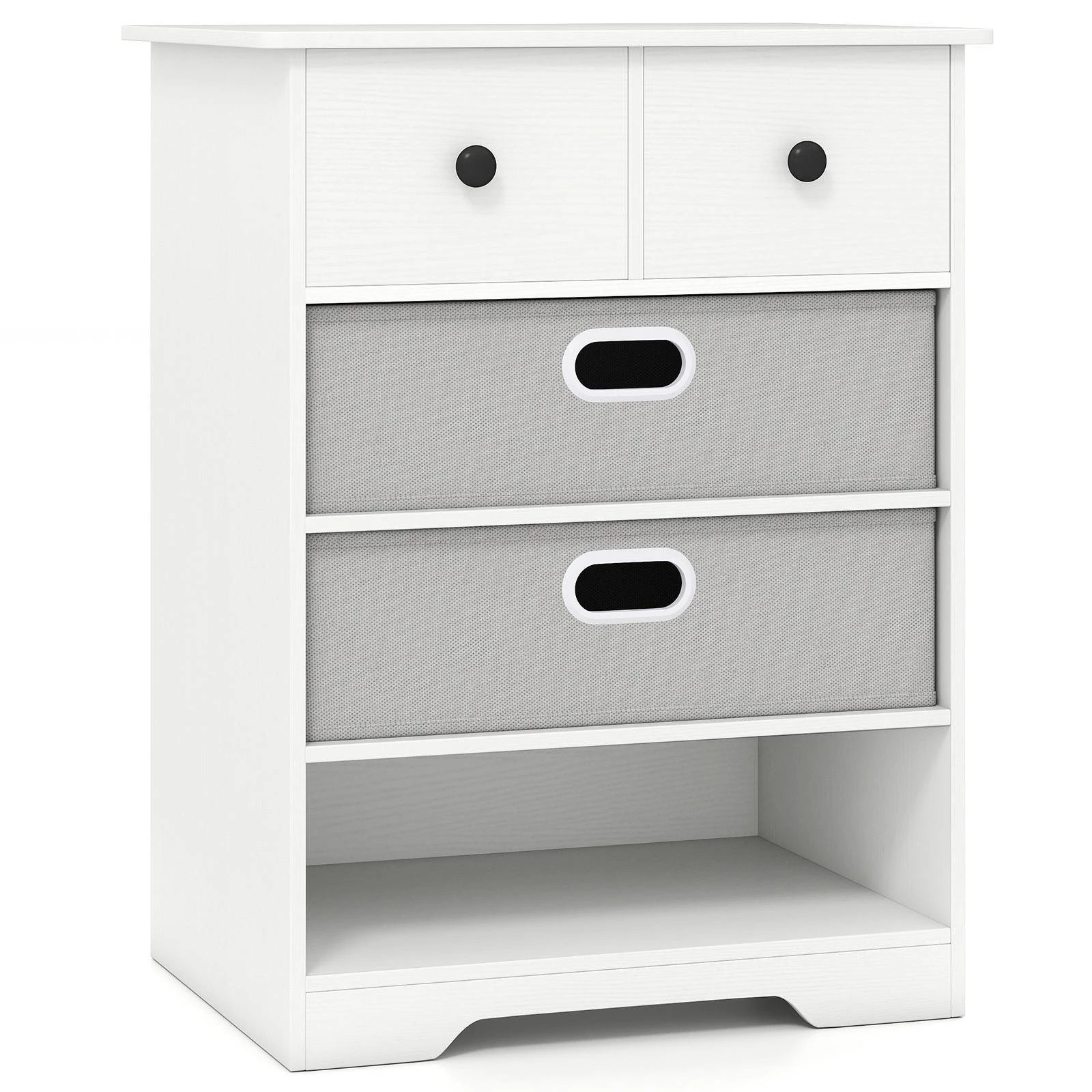 1 Costway Modern 4 Chest of Drawers Freestanding Nightstand Bedside Table, 1 of 3