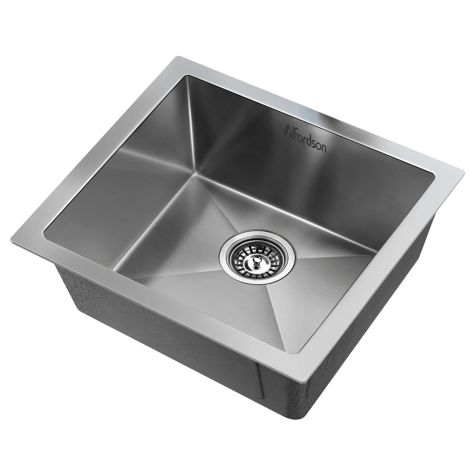 1 Alfordson Kitchen Sink 44x44cm Stainless Steel Basin Single Bowl - Silver, 1 of 8
