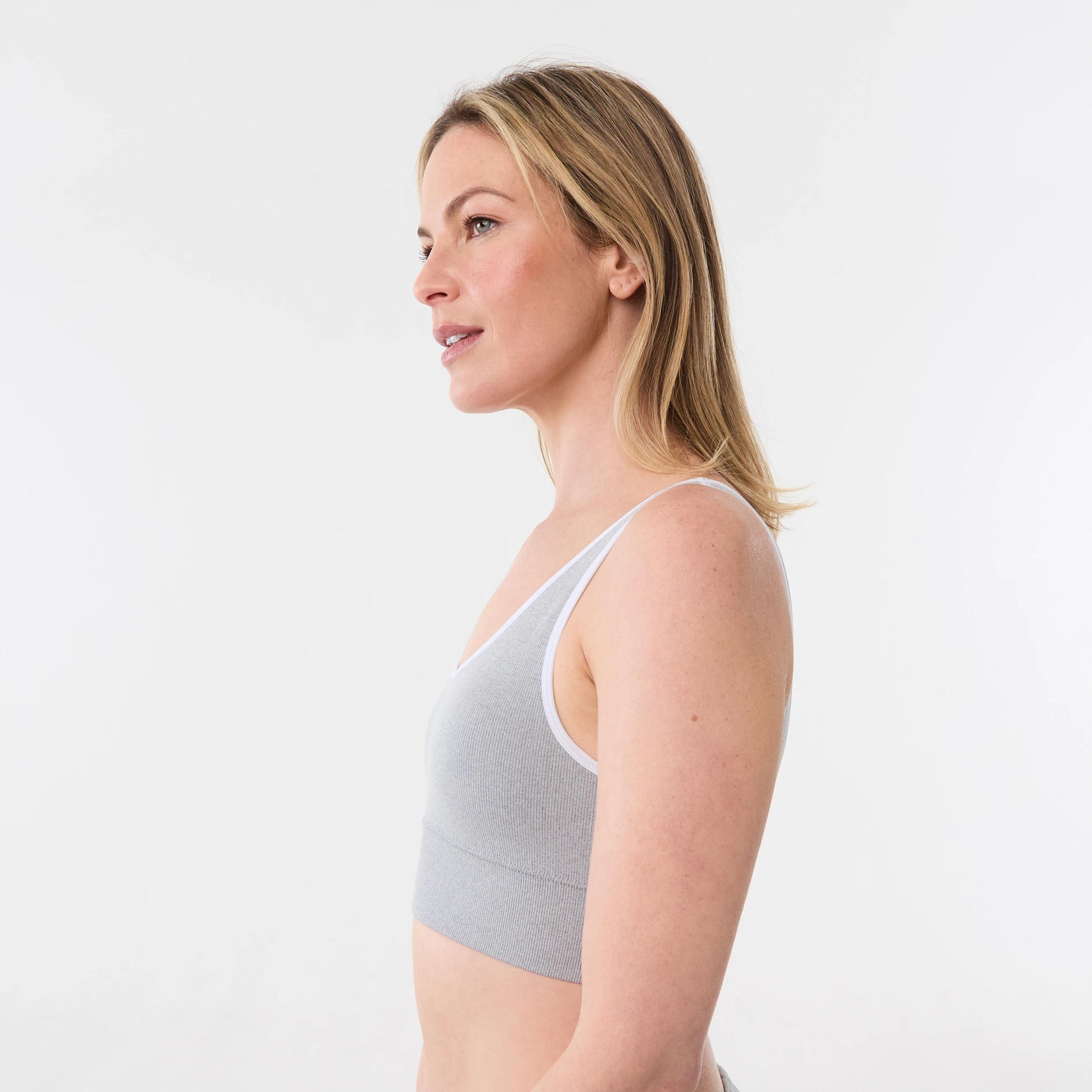 7 2 Pack Wirefree Seamfree Trim Crop Top BLUE MARINE, GREY MARLE, 7 of 10