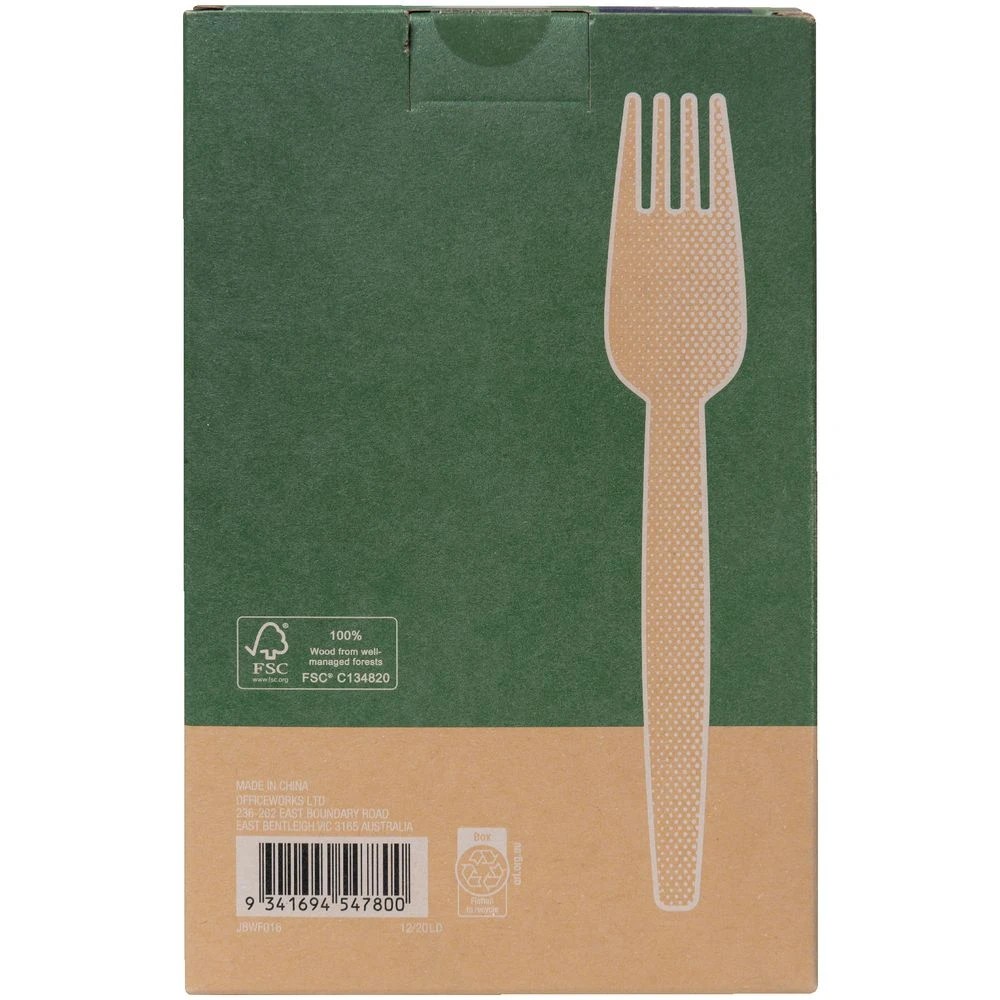 4 J.Burrows Wooden Forks 157mm 100 Pack, 4 of 5