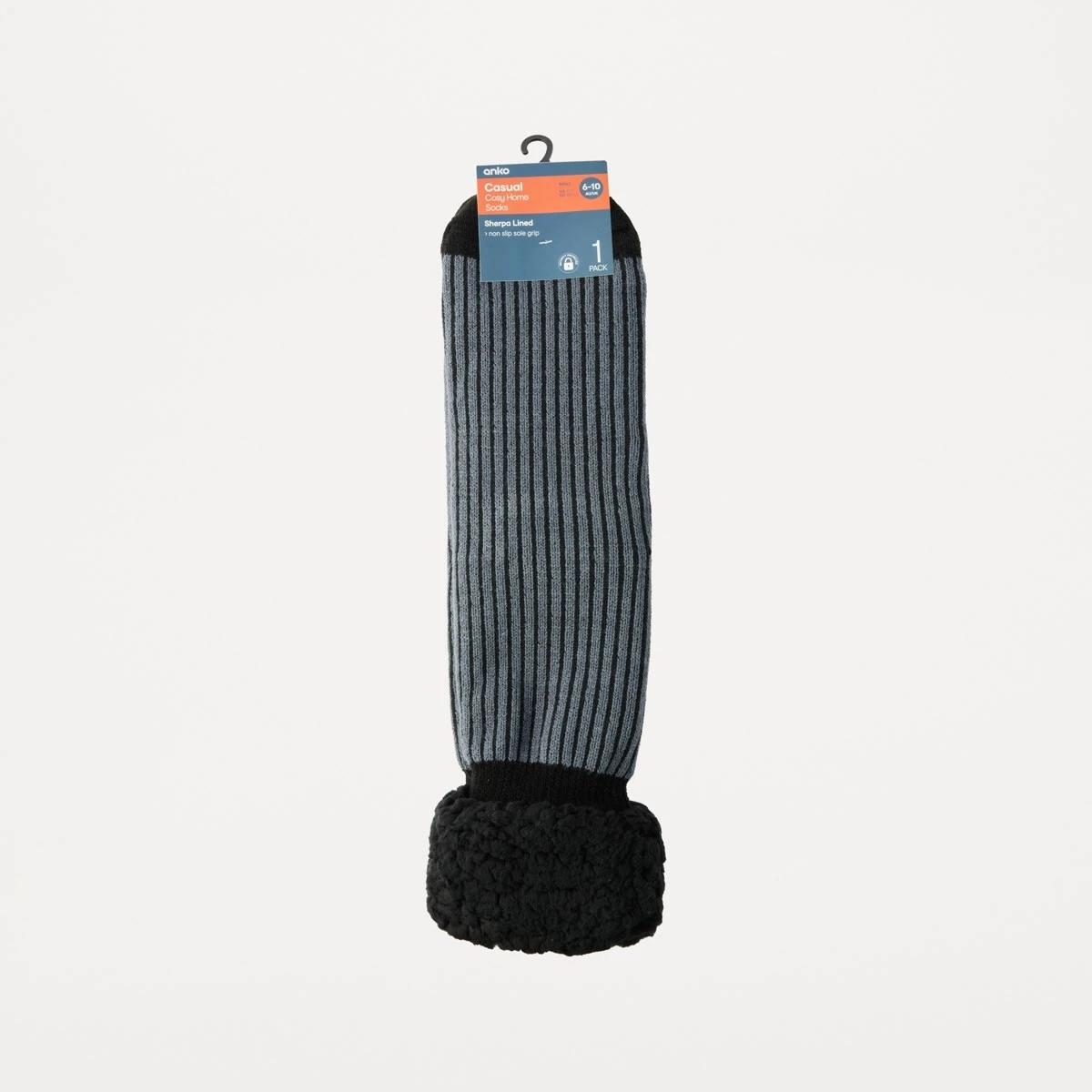 3 Sherpa Lined Home Socks Ombrerib, 3 of 3