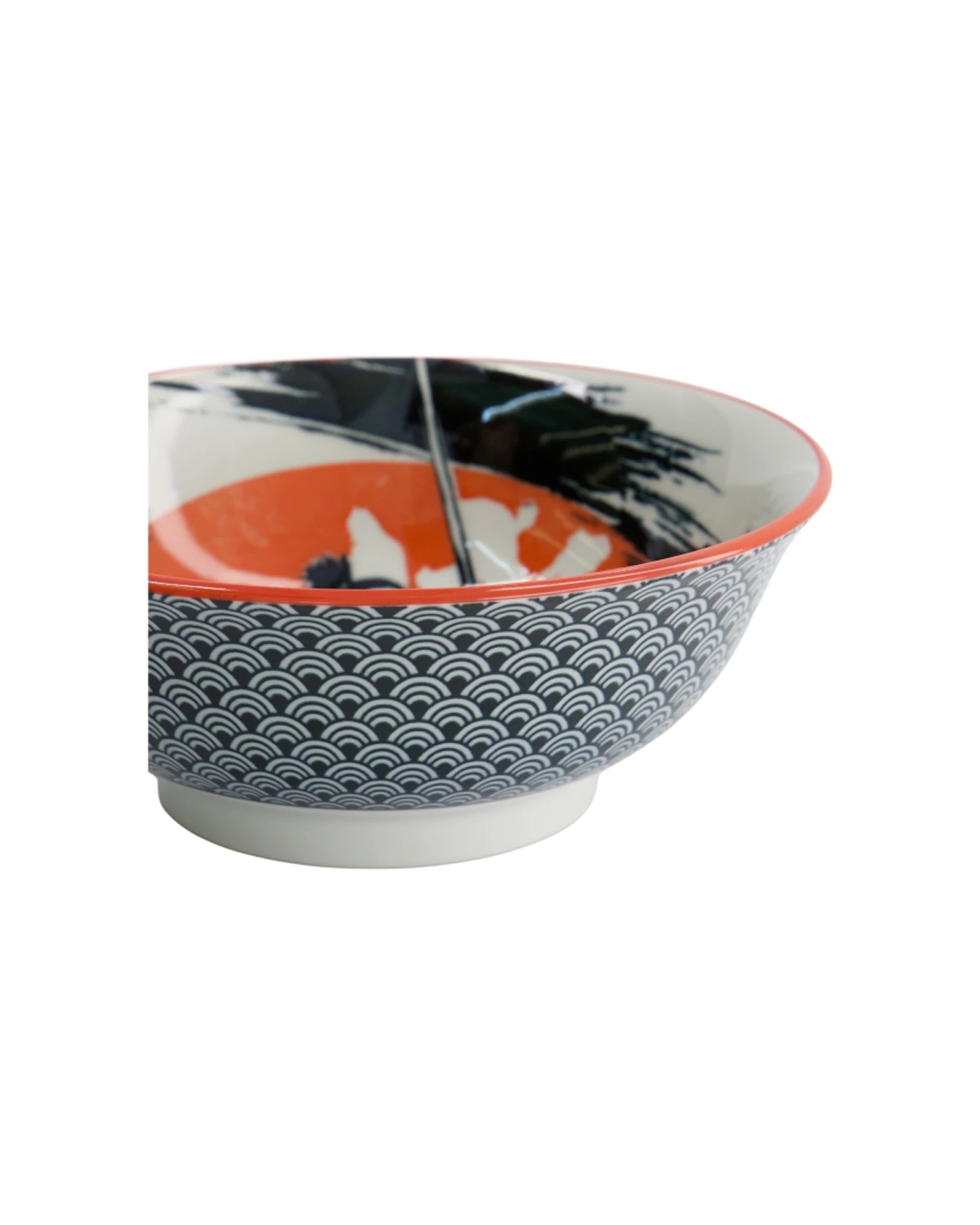 3 Tokyo Design Asakusa Bowl Japanese Inspired Ceramic Dinnerware Samurai 20.5cm - Multi, 3 of 3